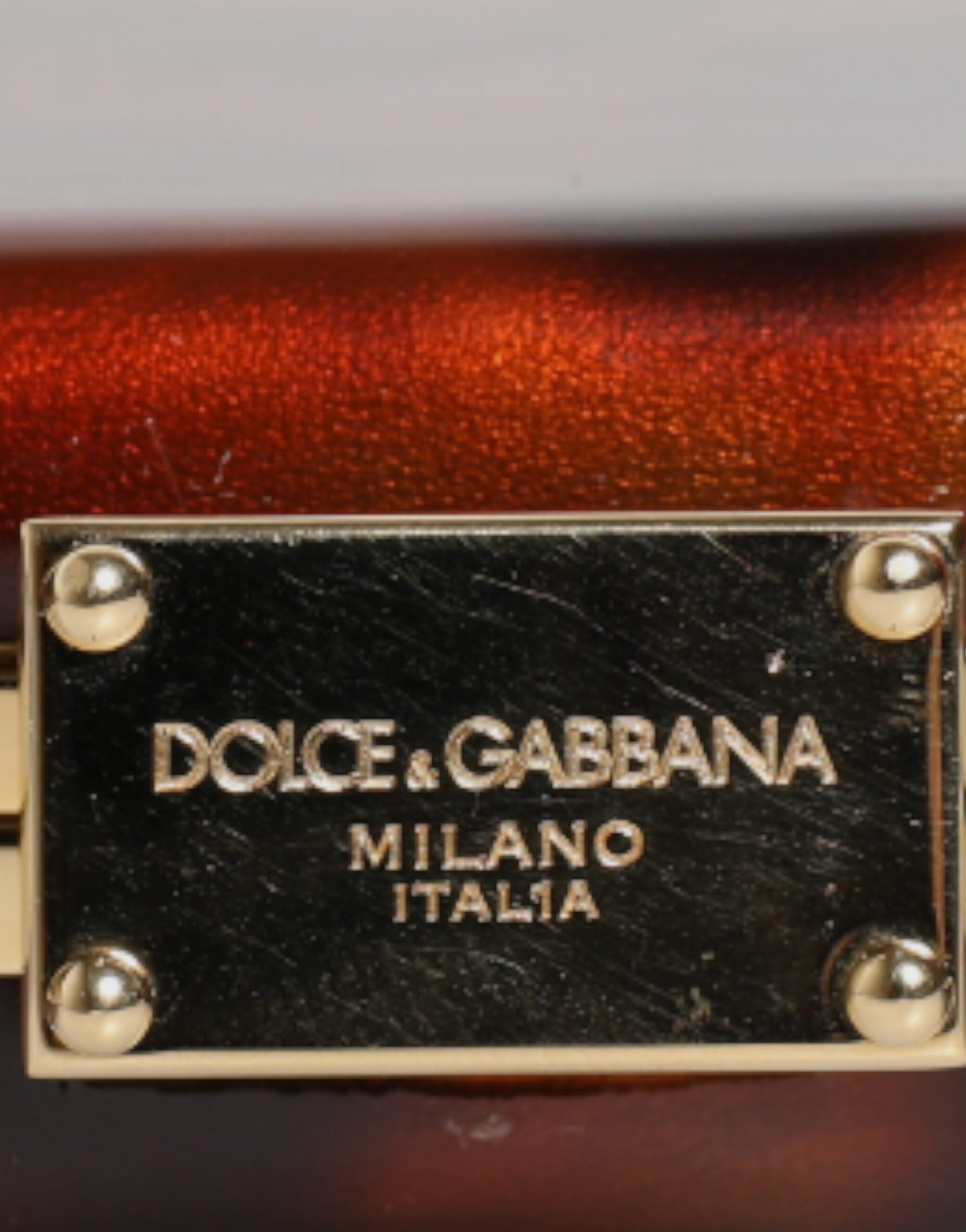 Dolce & Gabbana Brown Leather Clutch Evening Crossbody Bag LUNESCAPE