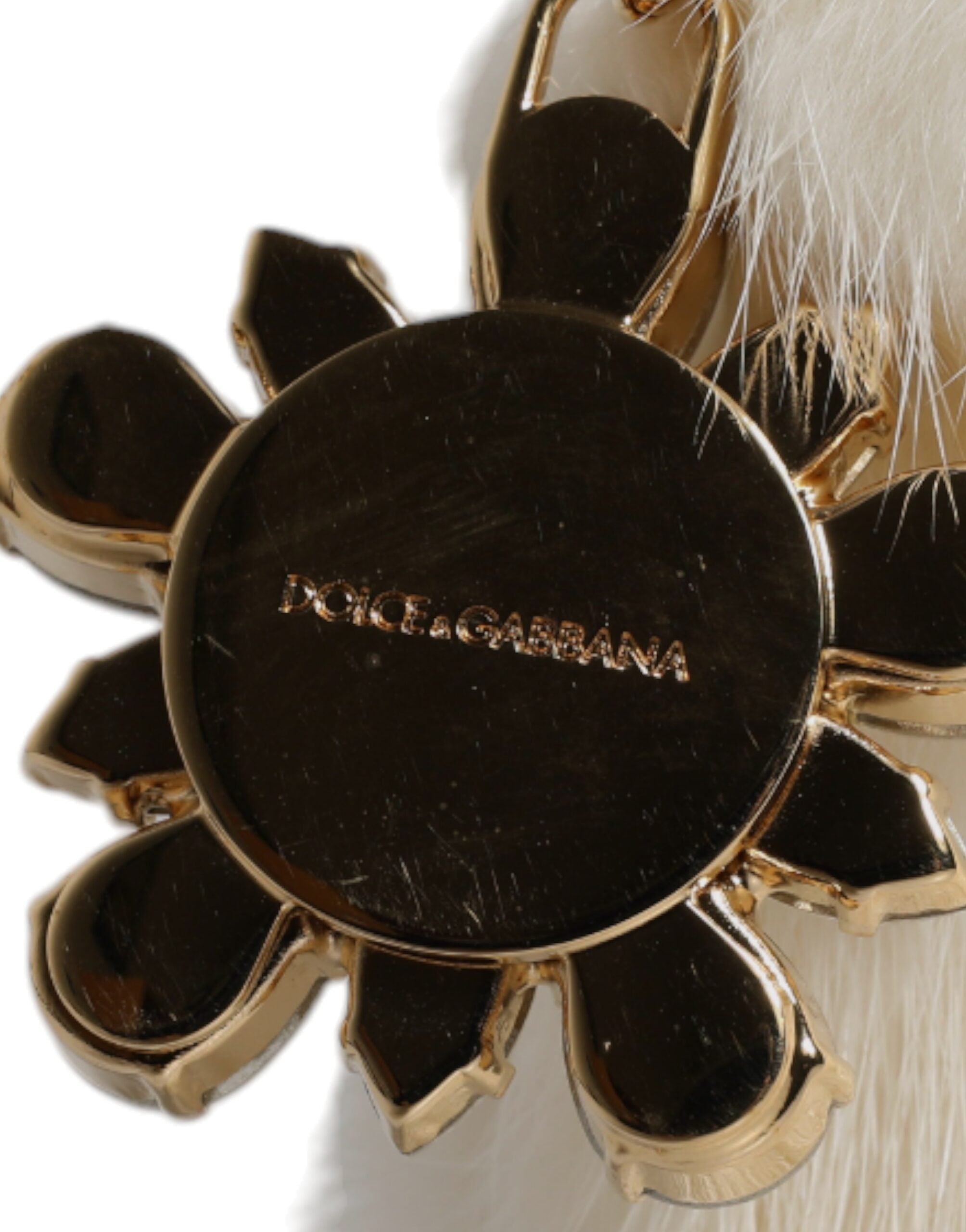Dolce & Gabbana White Fur Handbag Clutch Purse Pouch Bag LUNESCAPE