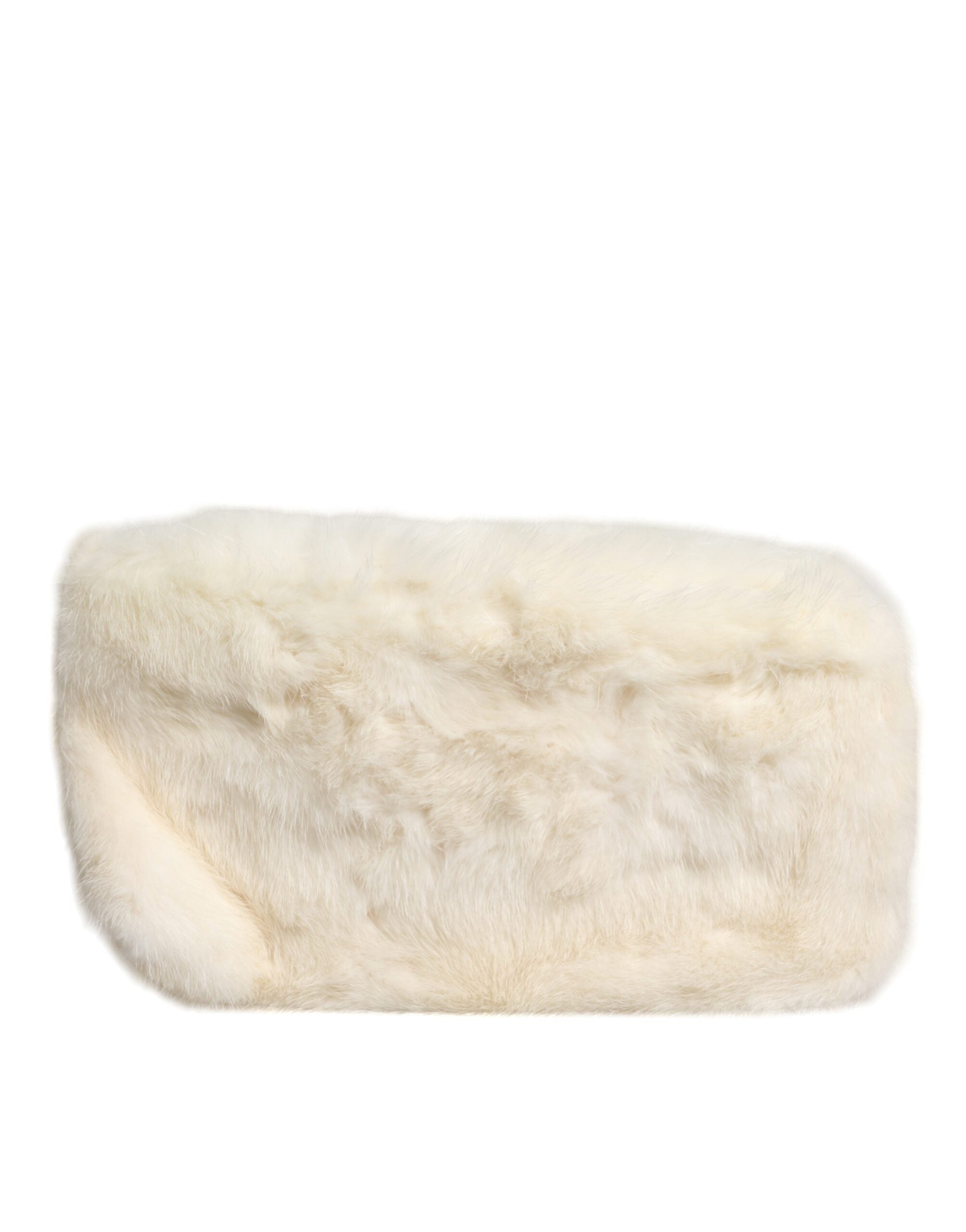 Dolce & Gabbana White Fur Handbag Clutch Purse Pouch Bag LUNESCAPE