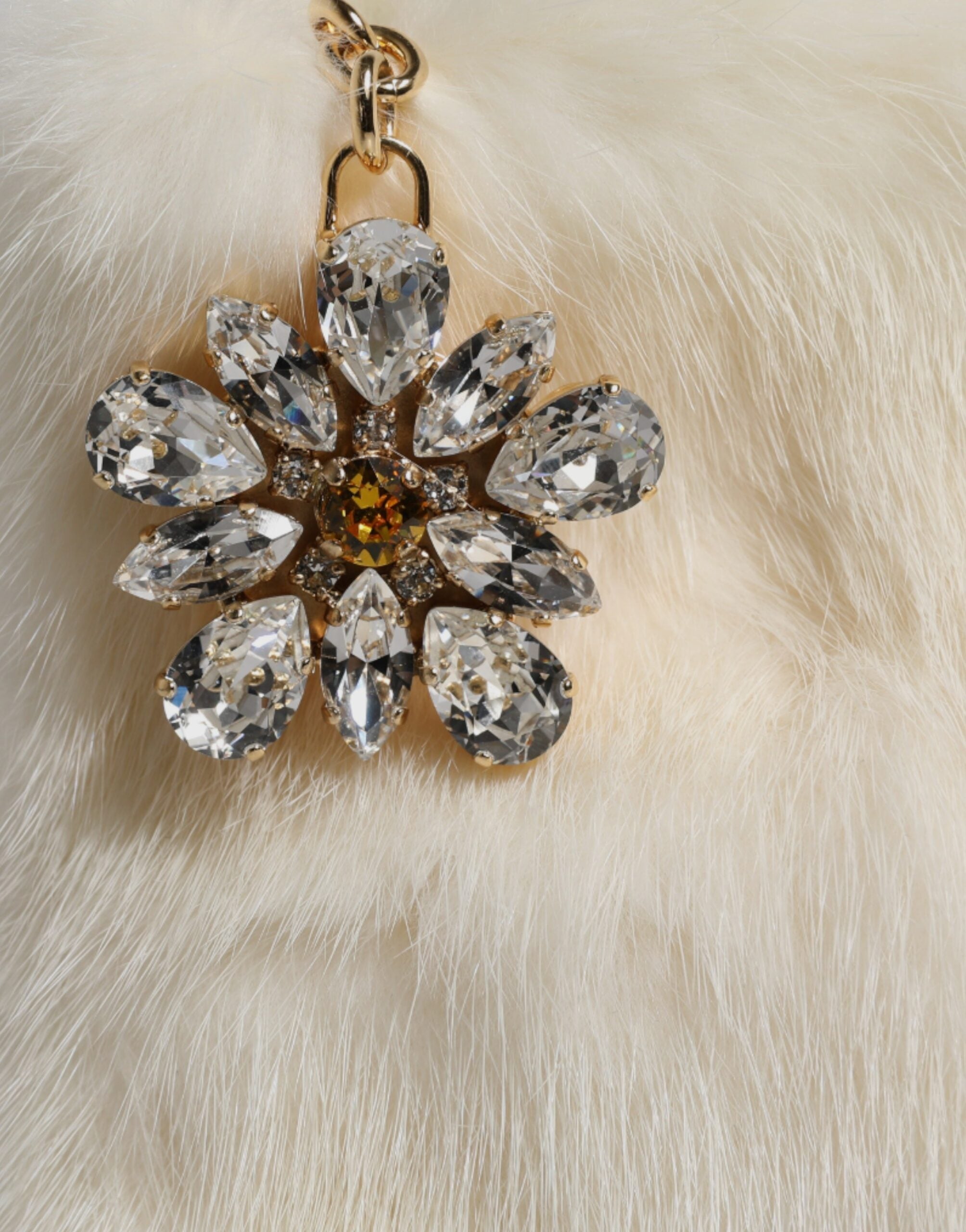 Dolce & Gabbana White Fur Handbag Clutch Purse Pouch Bag LUNESCAPE