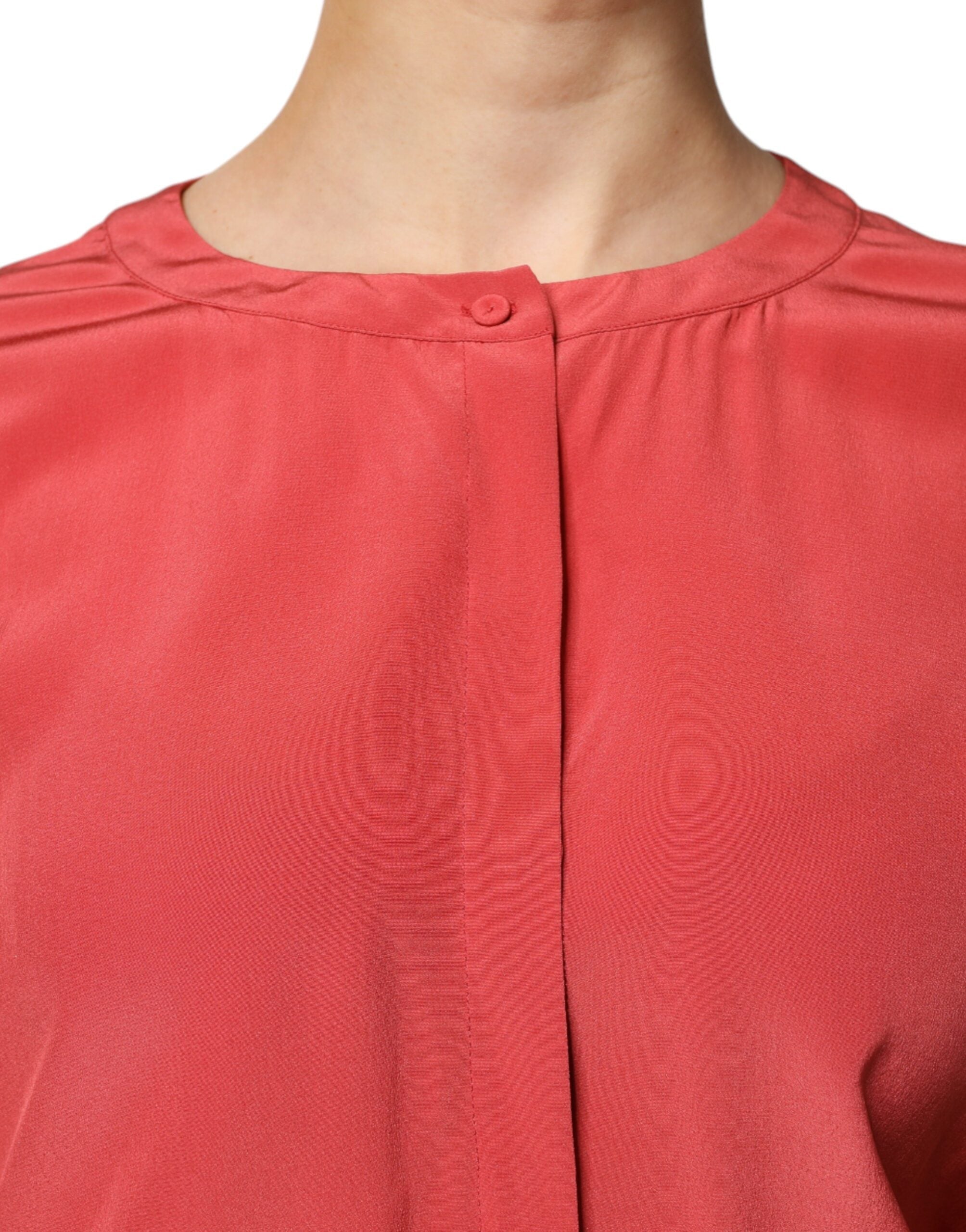 Peserico Red Long Sleeves Pencil Cut Drawstring Waist Dress LUNESCAPE