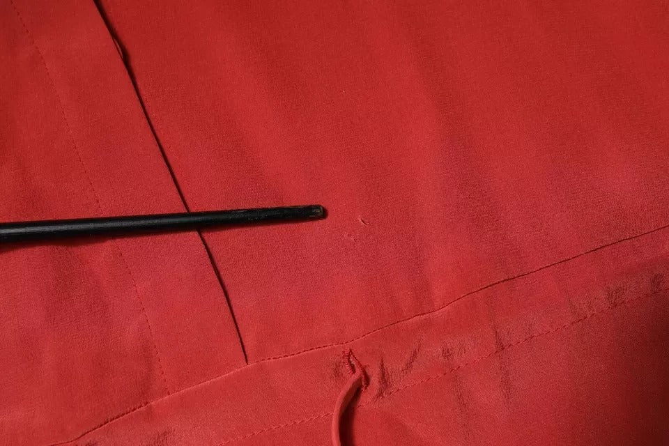 Peserico Red Long Sleeves Pencil Cut Drawstring Waist Dress LUNESCAPE