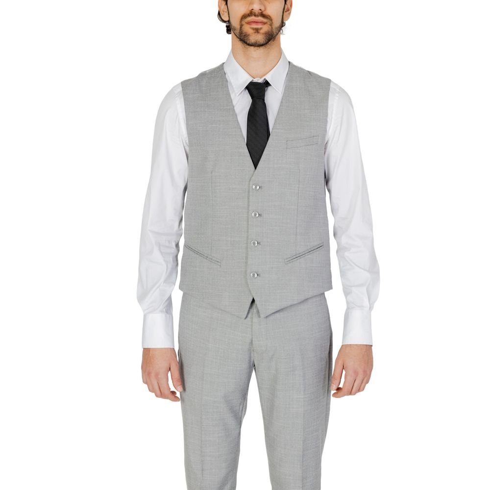 Antony Morato Gray Polyester Waistcoat LUNESCAPE