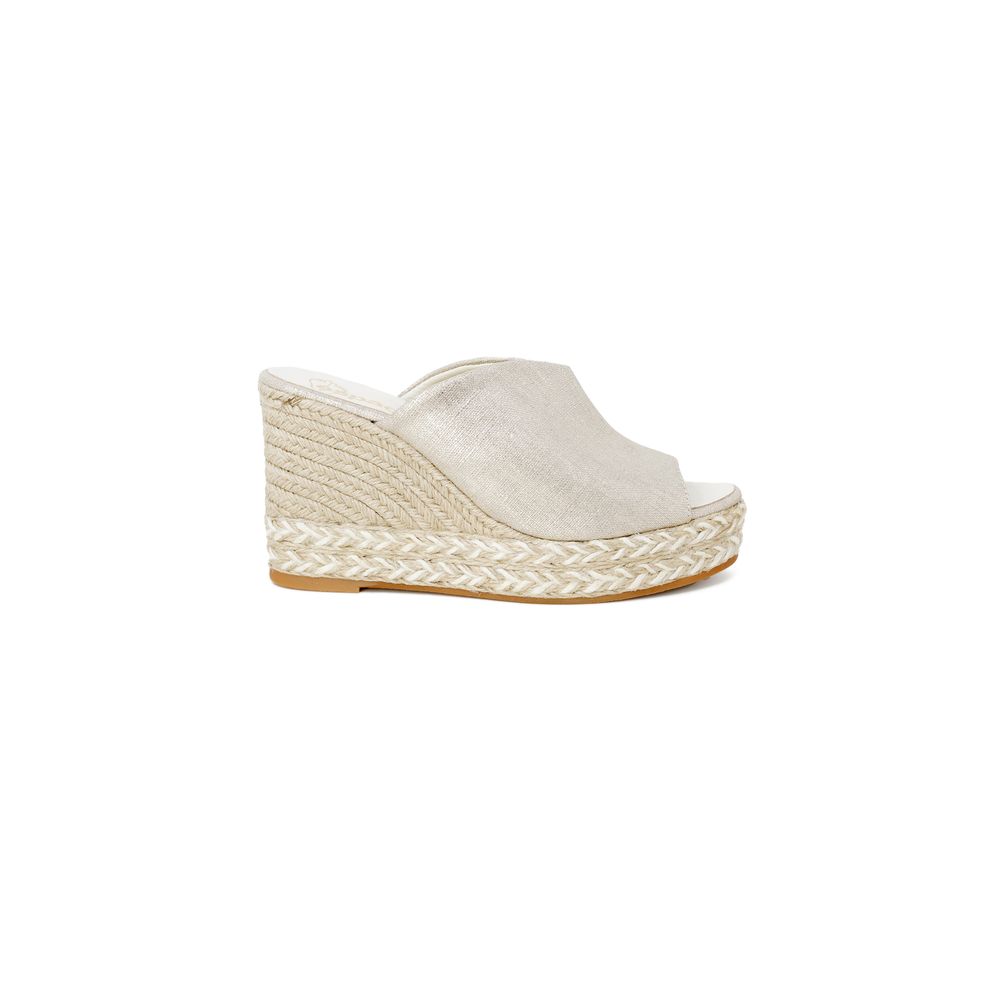 Espadrilles Gold Leather Platforms & Wedge LUNESCAPE