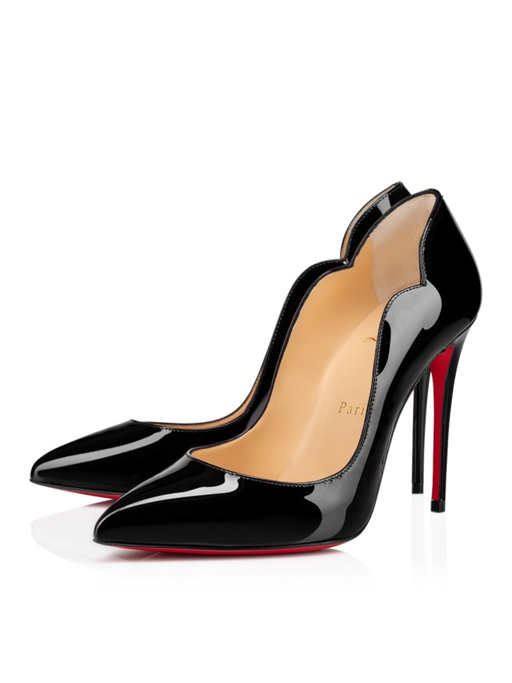 Christian Louboutin Black Patent Leather Hot Chick Pumps 100 LUNESCAPE