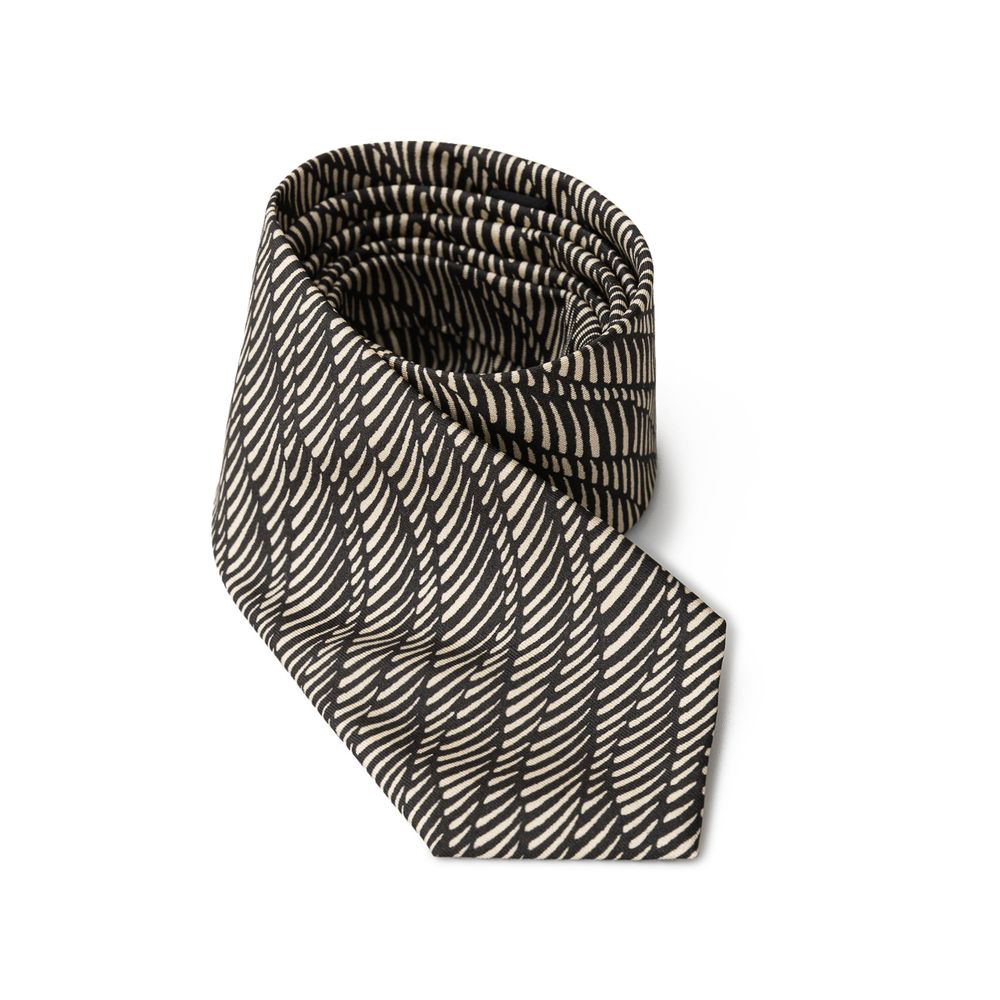 Giorgio Armani Black And White Silk Ties & Bowty LUNESCAPE