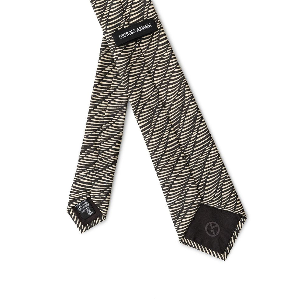 Giorgio Armani Black And White Silk Ties & Bowty LUNESCAPE