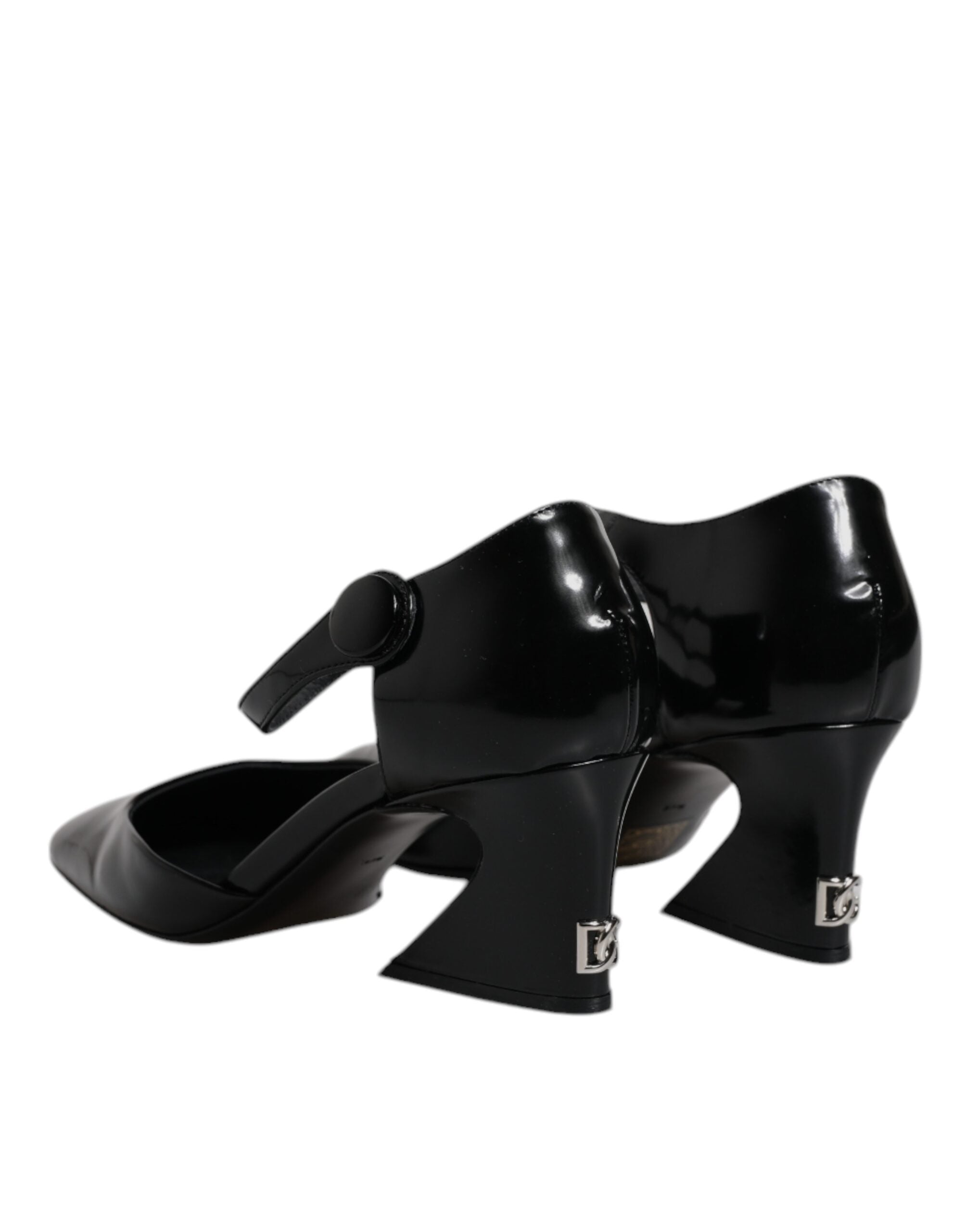 Dolce & Gabbana Black Leather Jackie Ankle Strap Block Heel Pump LUNESCAPE