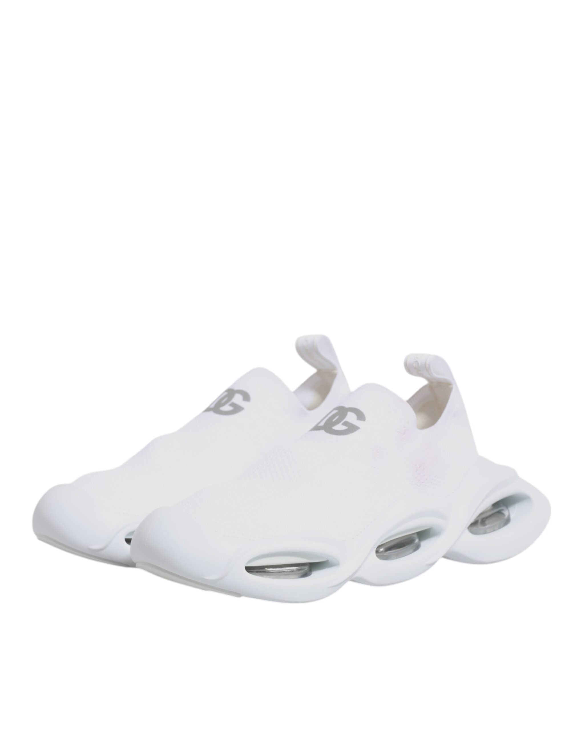 Dolce & Gabbana White Slip On Wave Low Top Sneakers Shoes
