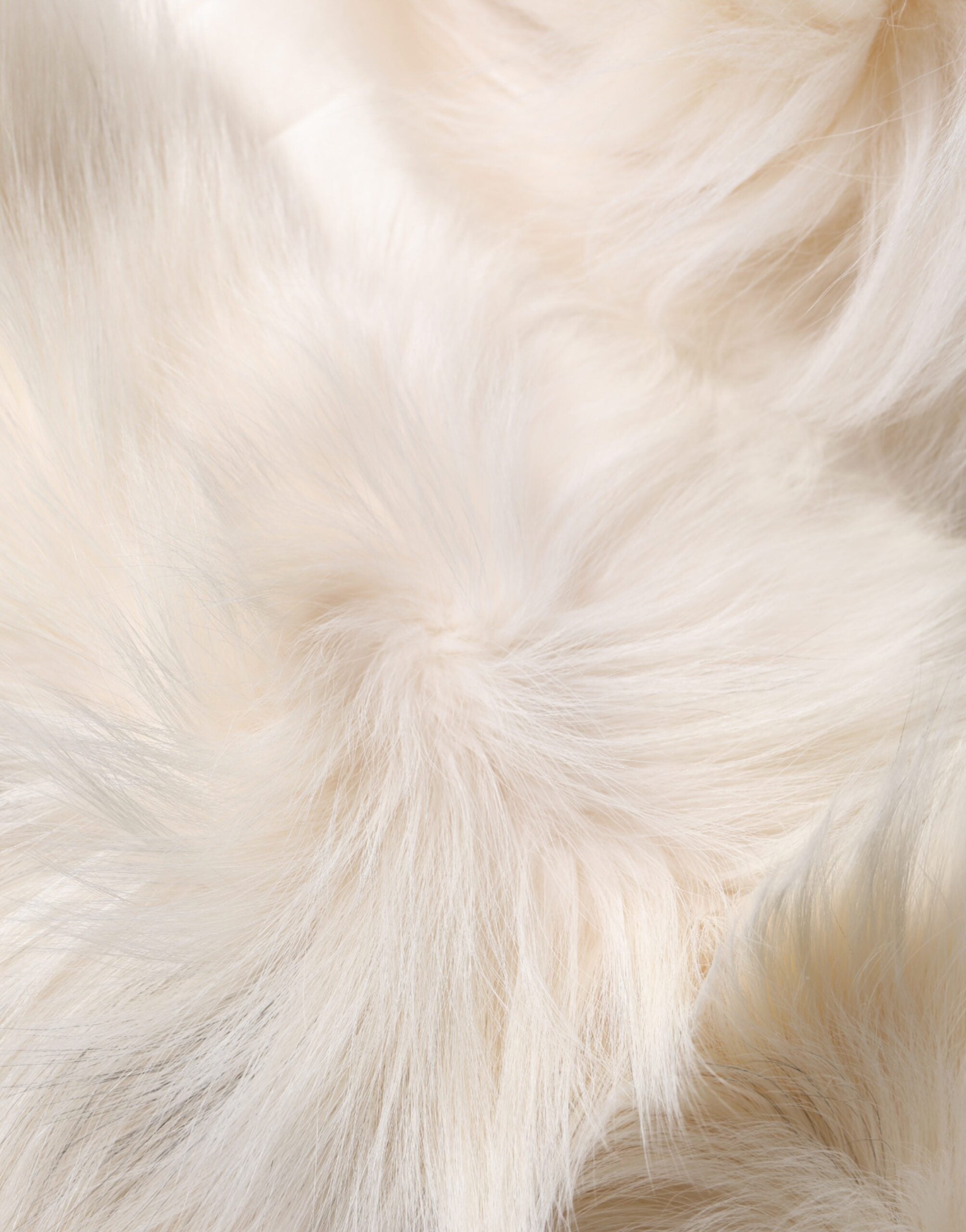 Dolce & Gabbana White Fox Fur Neck Wrap Warmer Winter Scarf LUNESCAPE