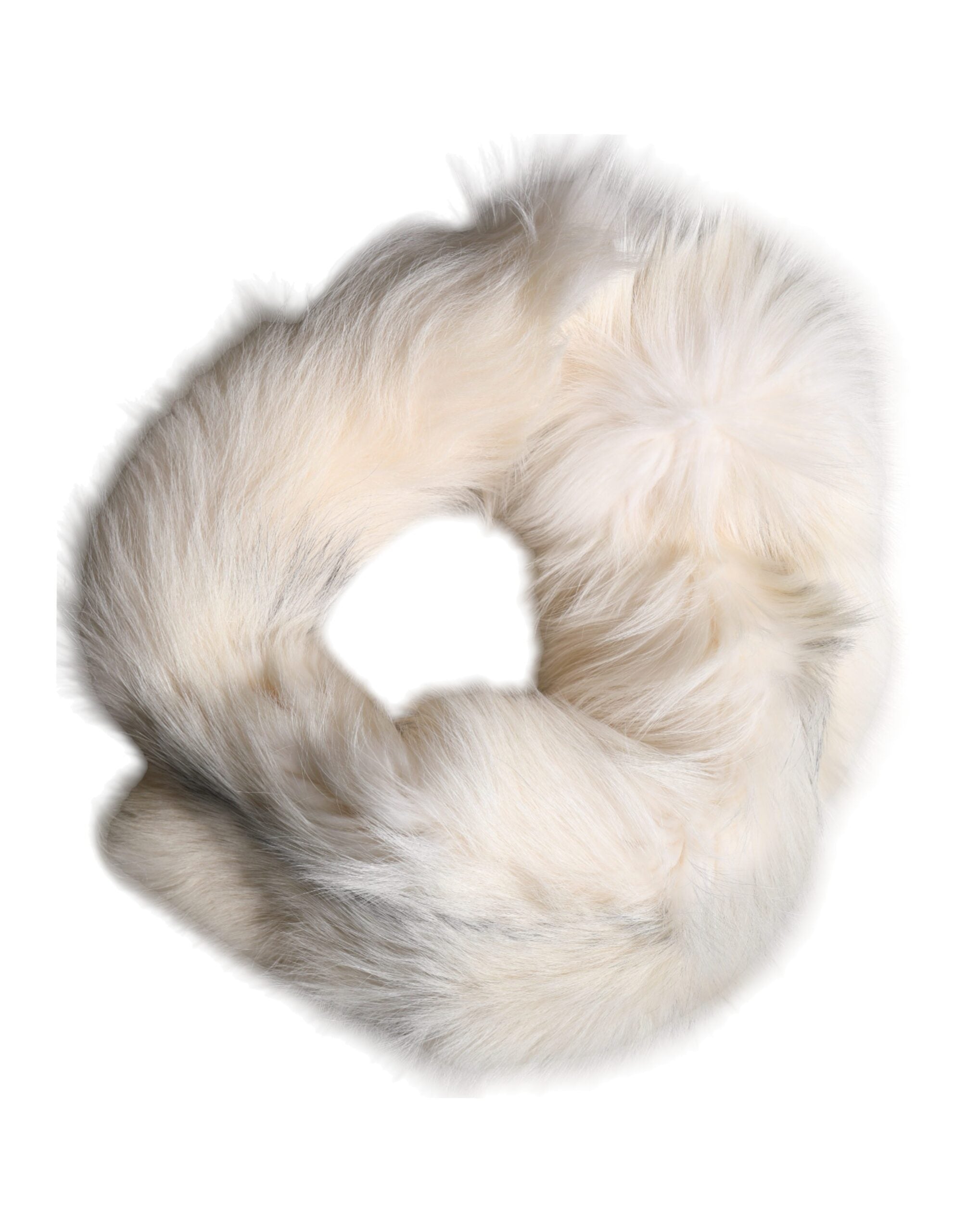 Dolce & Gabbana White Fox Fur Neck Wrap Warmer Winter Scarf LUNESCAPE