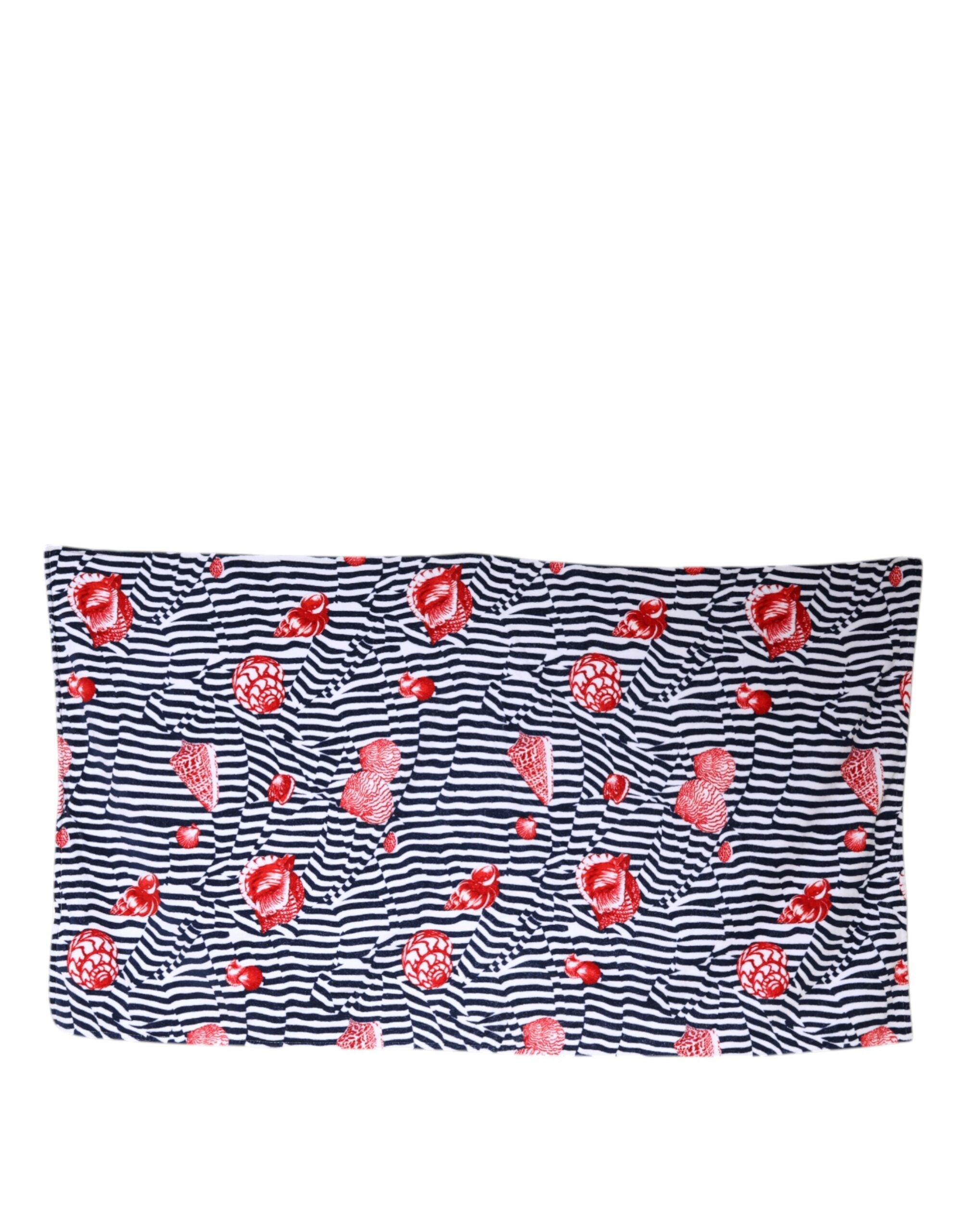 Dolce & Gabbana Multicolor Stripes Seashells Beach Towel LUNESCAPE
