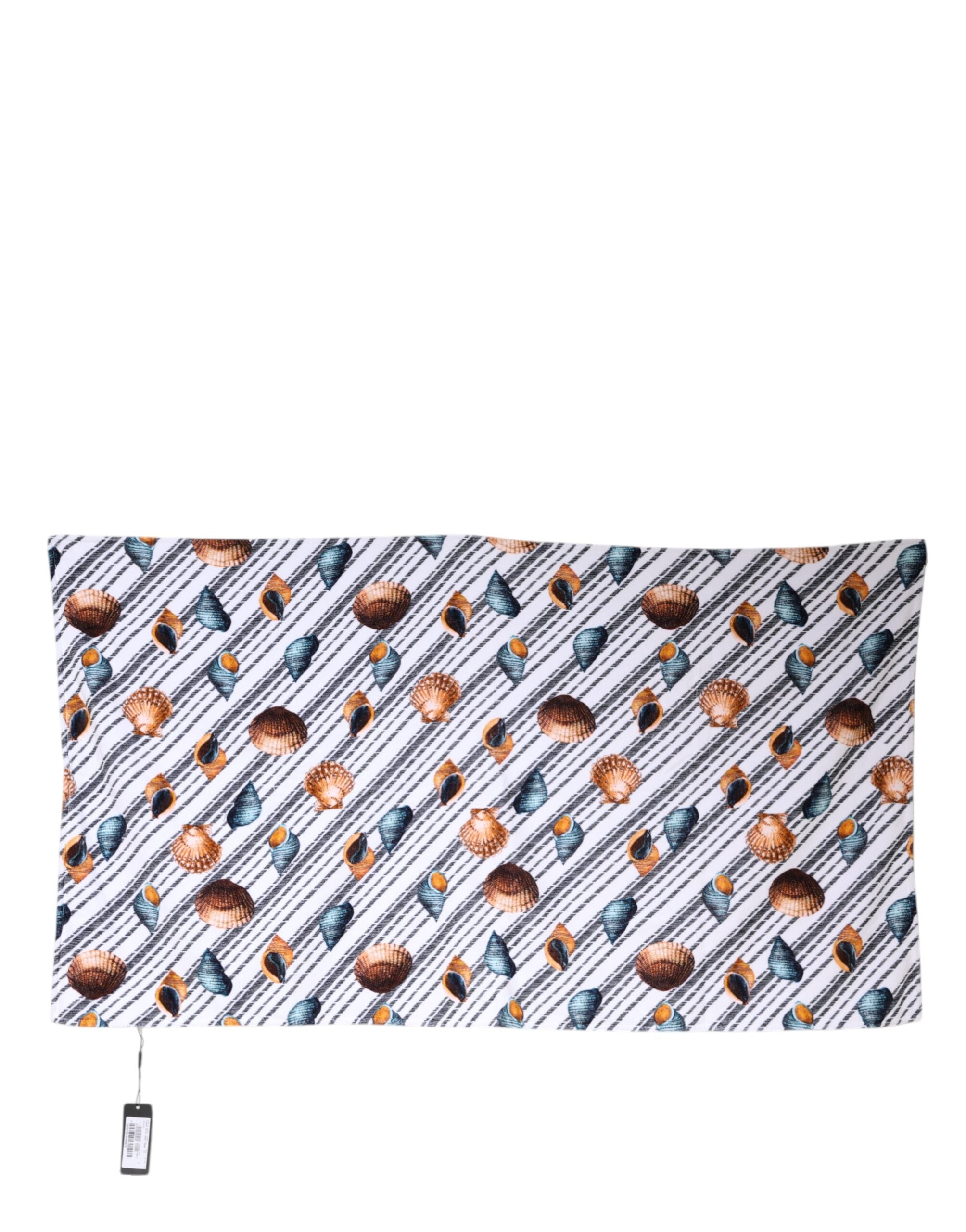 Dolce & Gabbana Multicolor Stripes Seashells Beach Towel LUNESCAPE