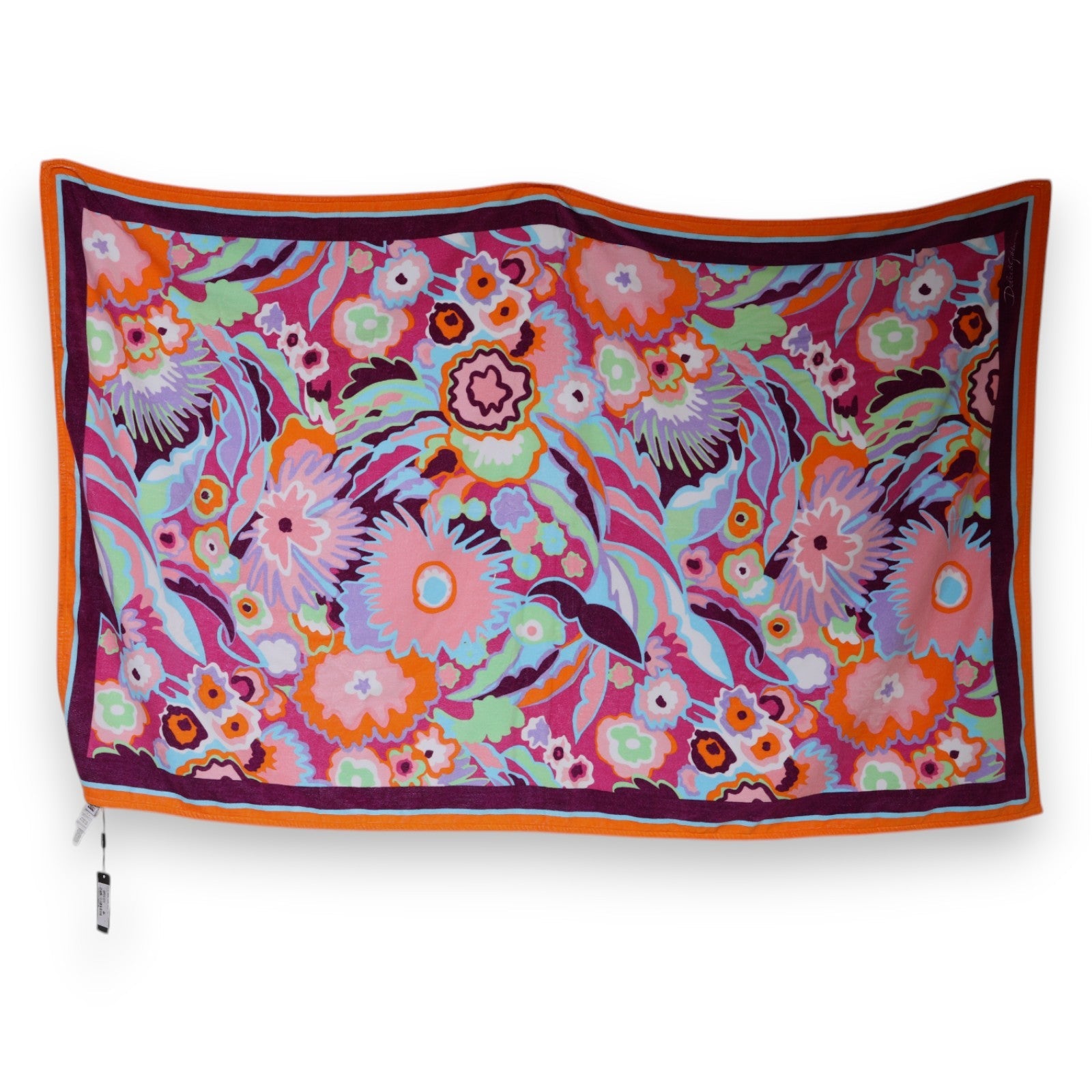 Dolce & Gabbana Multicolor Floral Print Cotton Beach Towel LUNESCAPE
