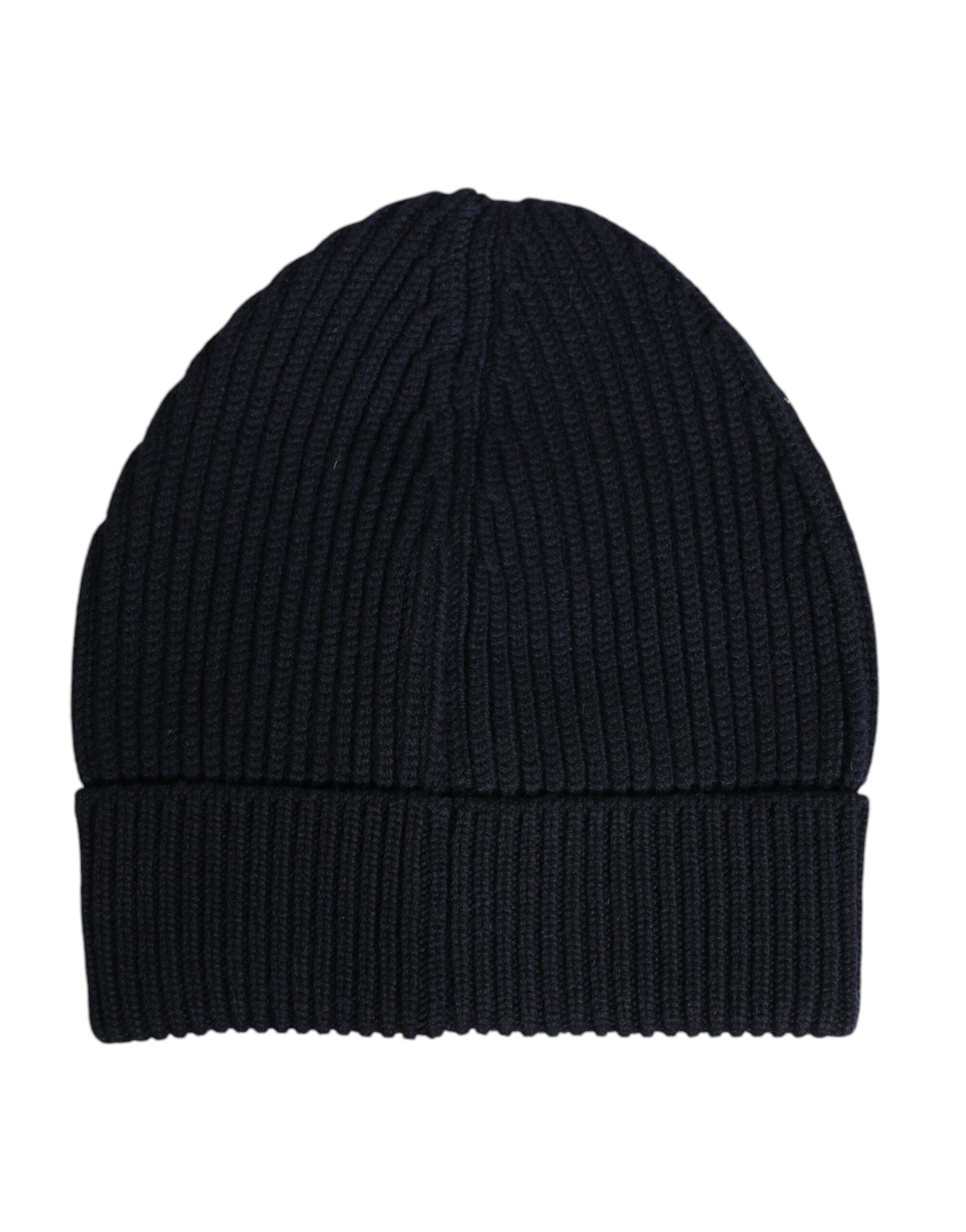 Dolce & Gabbana Blue Cashmere Knitted Winter Beanie Hat