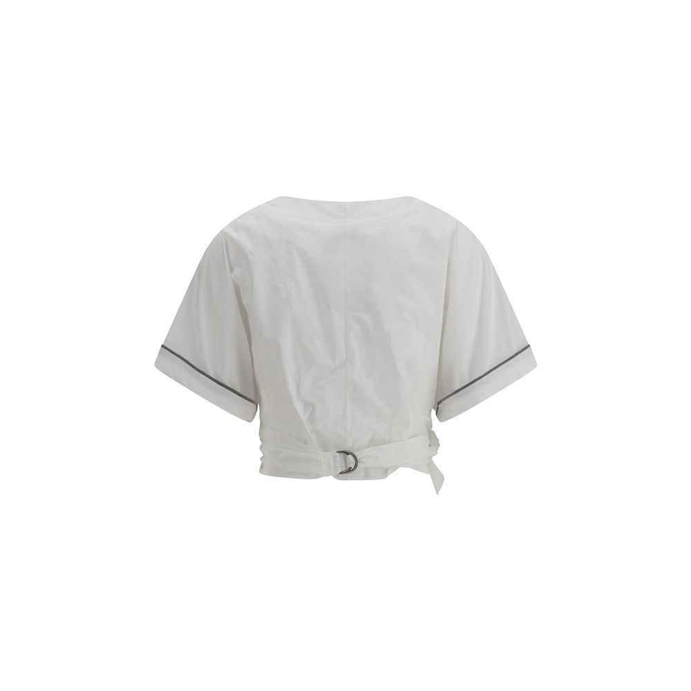 Brunello Cucinelli Buckle-knotted waist Blouse LUNESCAPE