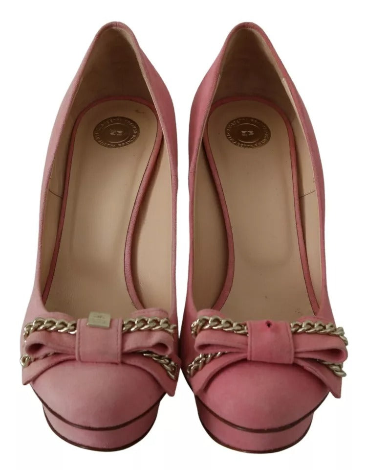 Elisabetta Franchi Pink Bow Stiletto Heel Pumps Shoes LUNESCAPE