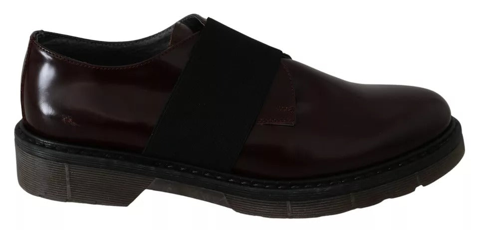 Dr. Martens Dark Brown Leather Elastic Strap Shoes LUNESCAPE
