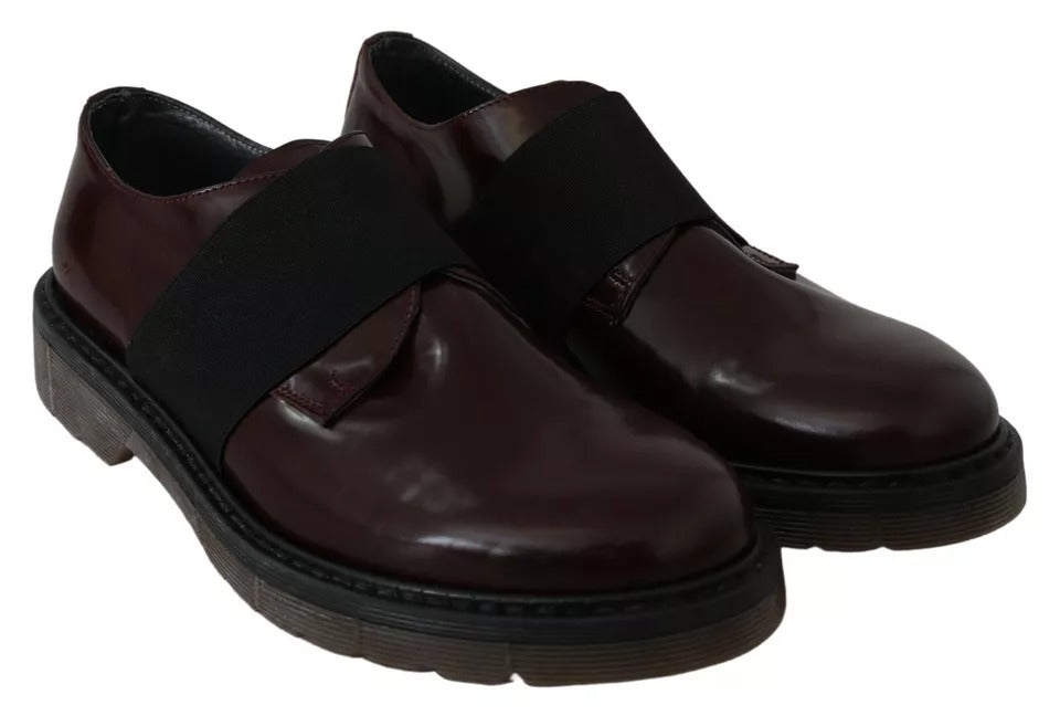 Dr. Martens Dark Brown Leather Elastic Strap Shoes LUNESCAPE