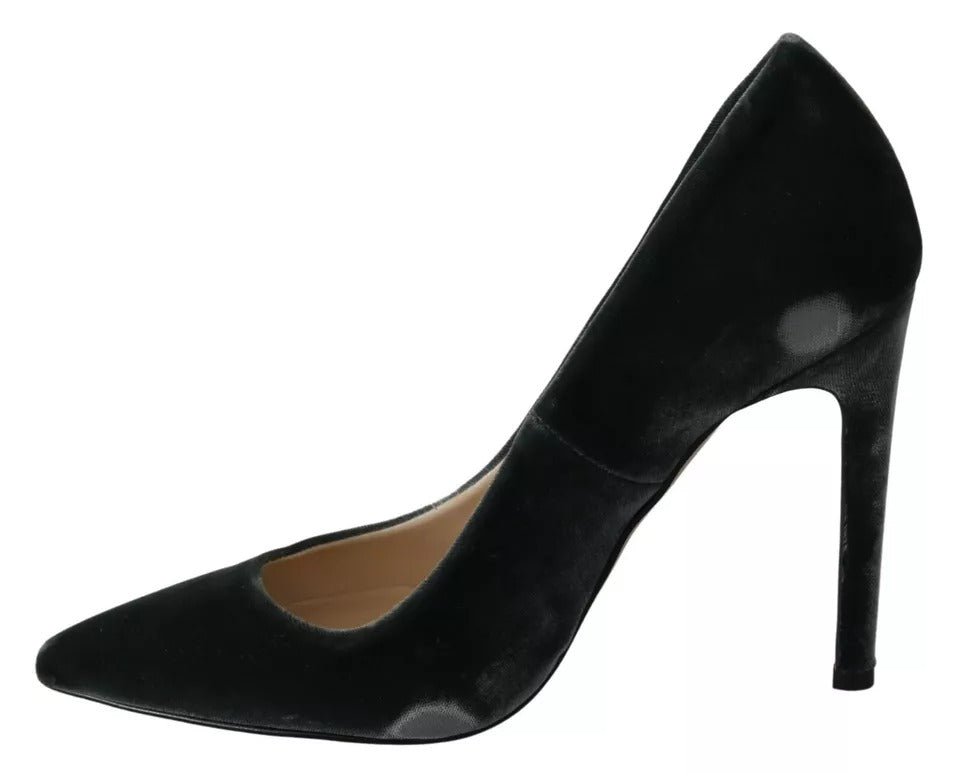 Ovyé Gray Velvet Dress Stiletto Pumps Shoes LUNESCAPE
