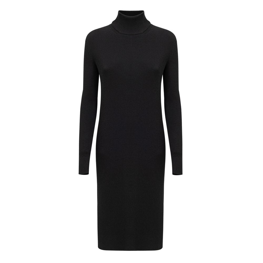Bottega Veneta Black Wool Long Dress LUNESCAPE