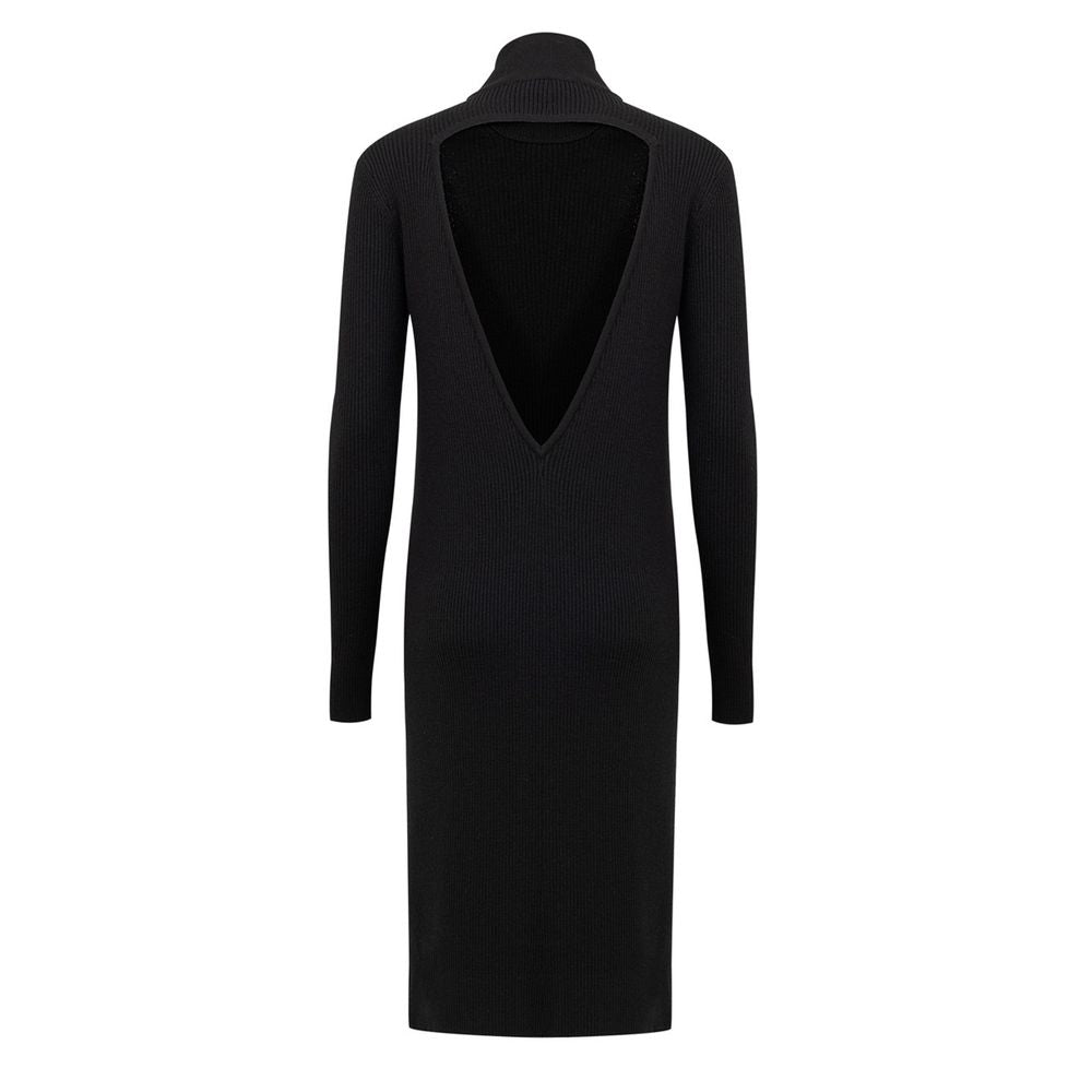 Bottega Veneta Black Wool Long Dress LUNESCAPE