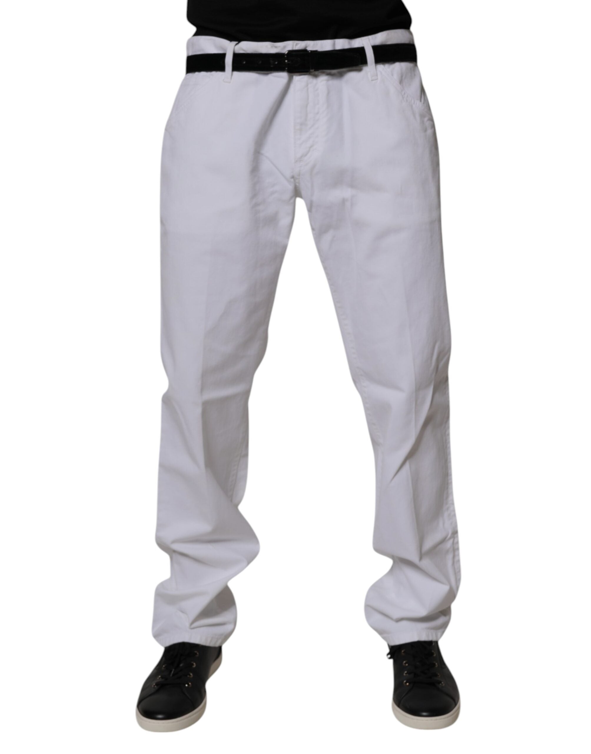 Dolce & Gabbana White Cotton Straight Men Denim Jeans LUNESCAPE