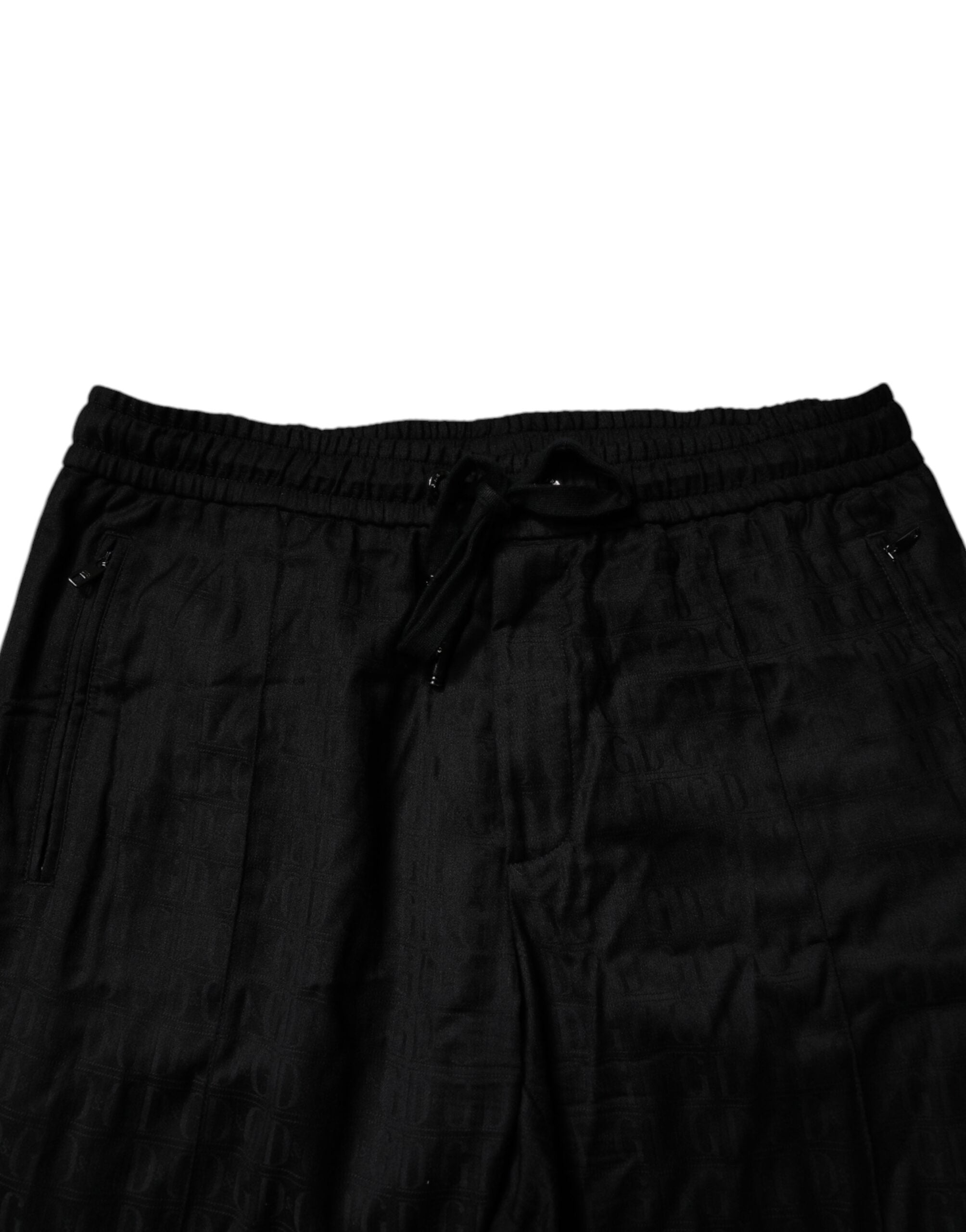 Dolce & Gabbana Black Wool Jogger Sweatpants Pants