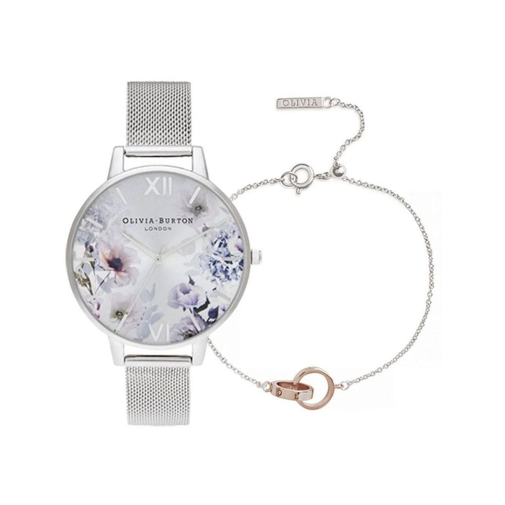 Olivia Burton Gray Stainless Steel Watch LUNESCAPE