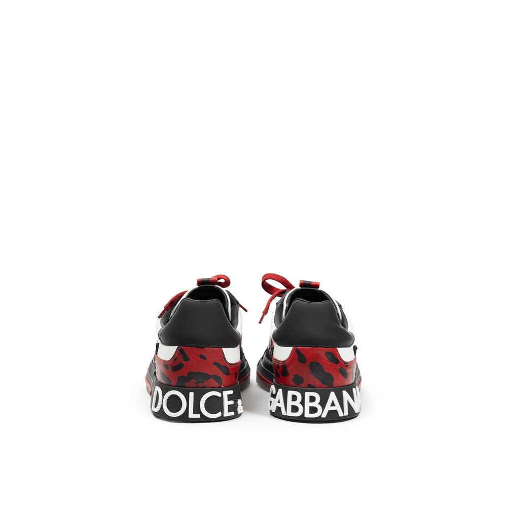 Dolce & Gabbana Black And White Leather Sneaker LUNESCAPE