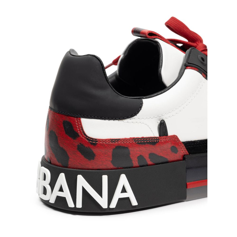 Dolce & Gabbana Black And White Leather Sneaker LUNESCAPE
