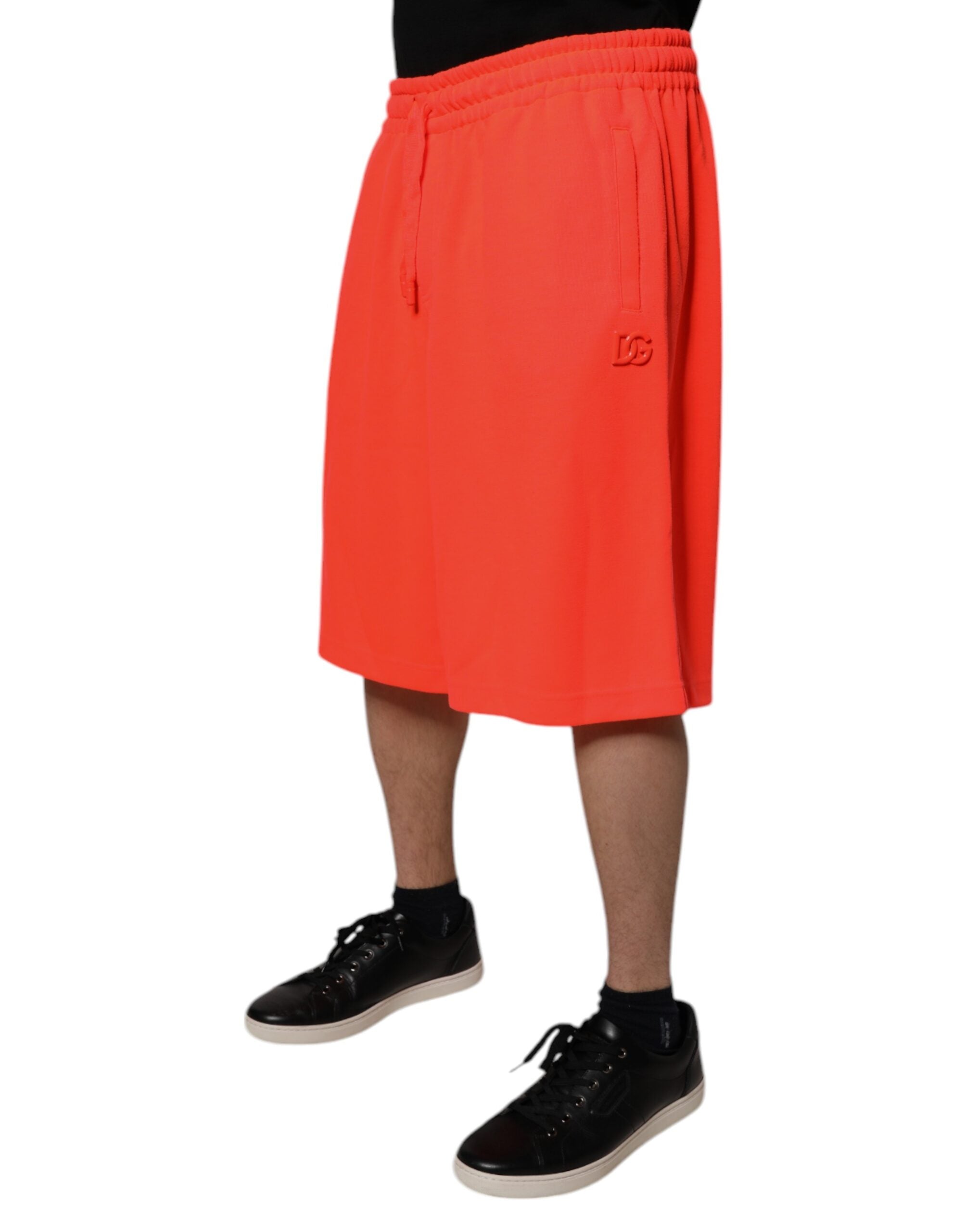Dolce & Gabbana Red Polyester Mid Waist Men Bermuda Shorts