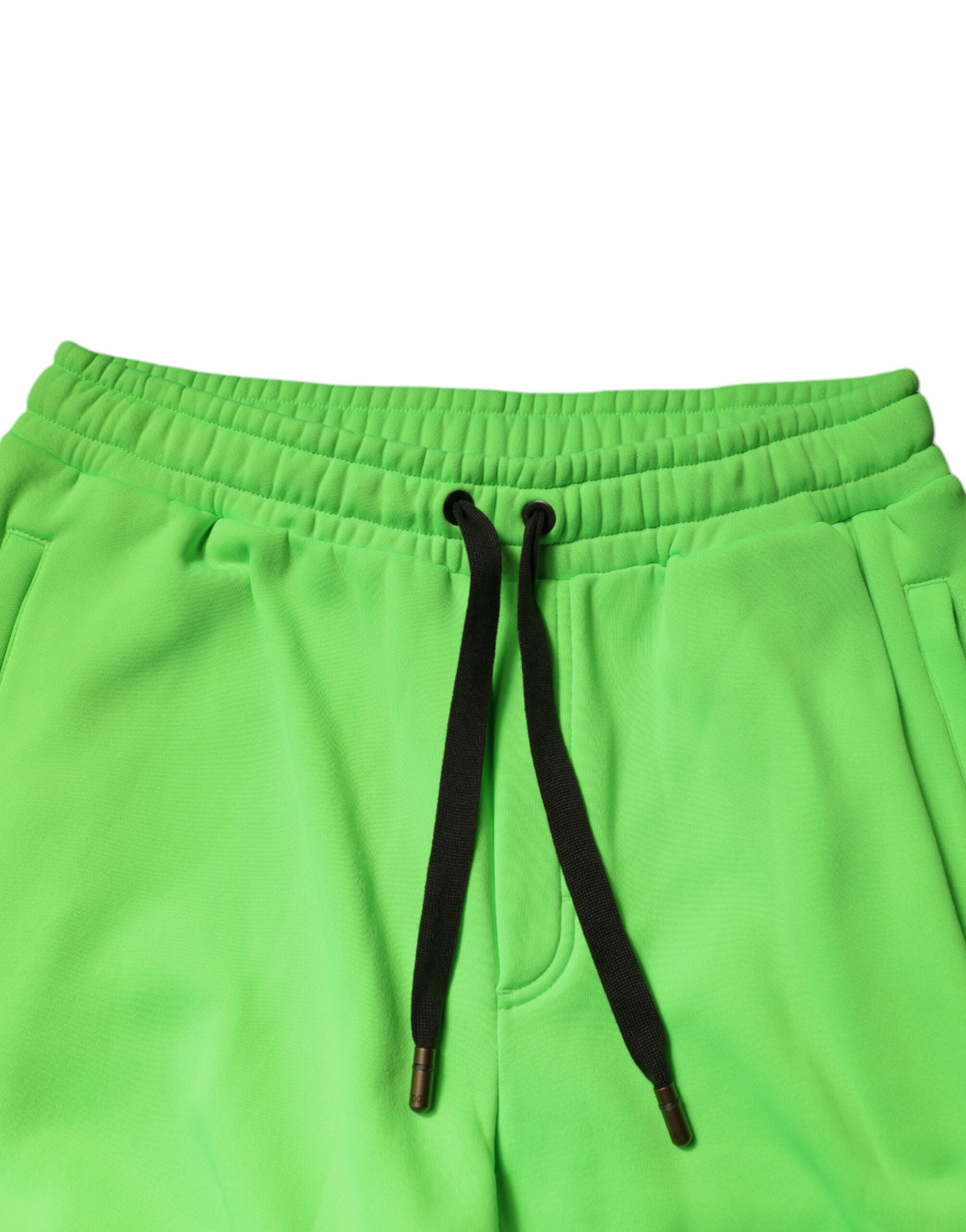 Dolce & Gabbana Green Patchwork Cargo Bermuda Shorts