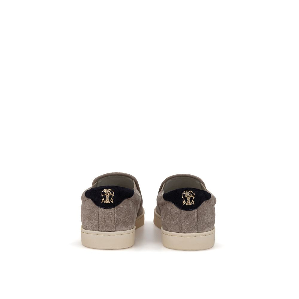 Brunello Cucinelli Gray Leather Sneaker LUNESCAPE