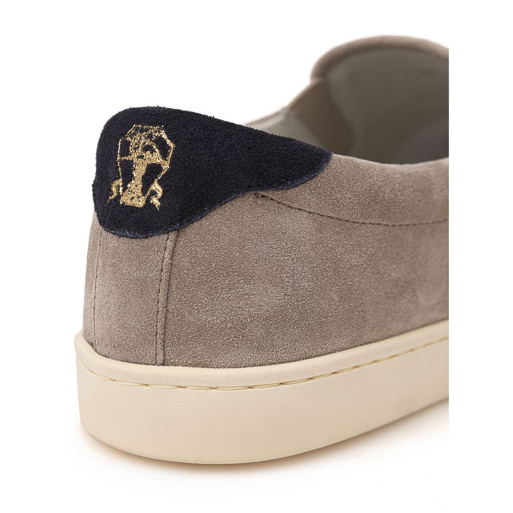 Brunello Cucinelli Gray Leather Sneaker LUNESCAPE