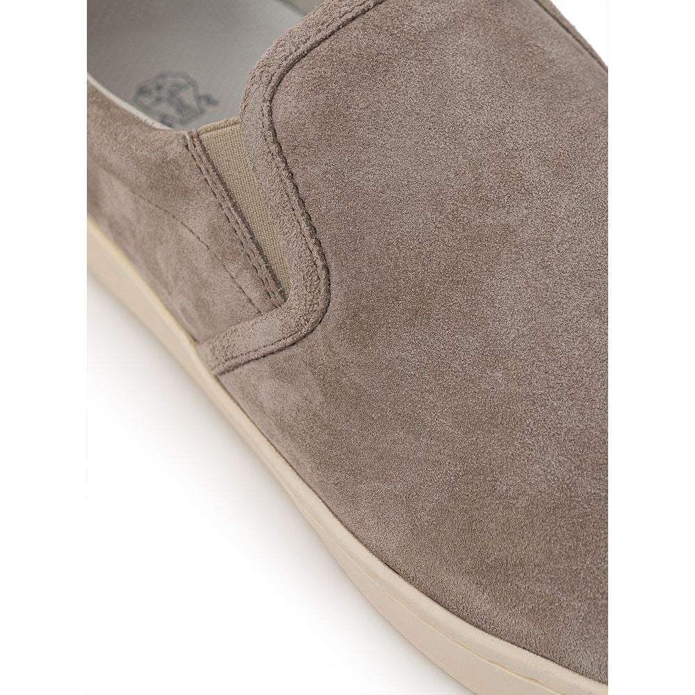 Brunello Cucinelli Gray Leather Sneaker LUNESCAPE