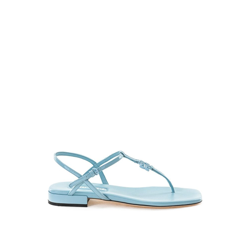 Miu Miu Blue Patent Leather Flip-Flop Sandal LUNESCAPE