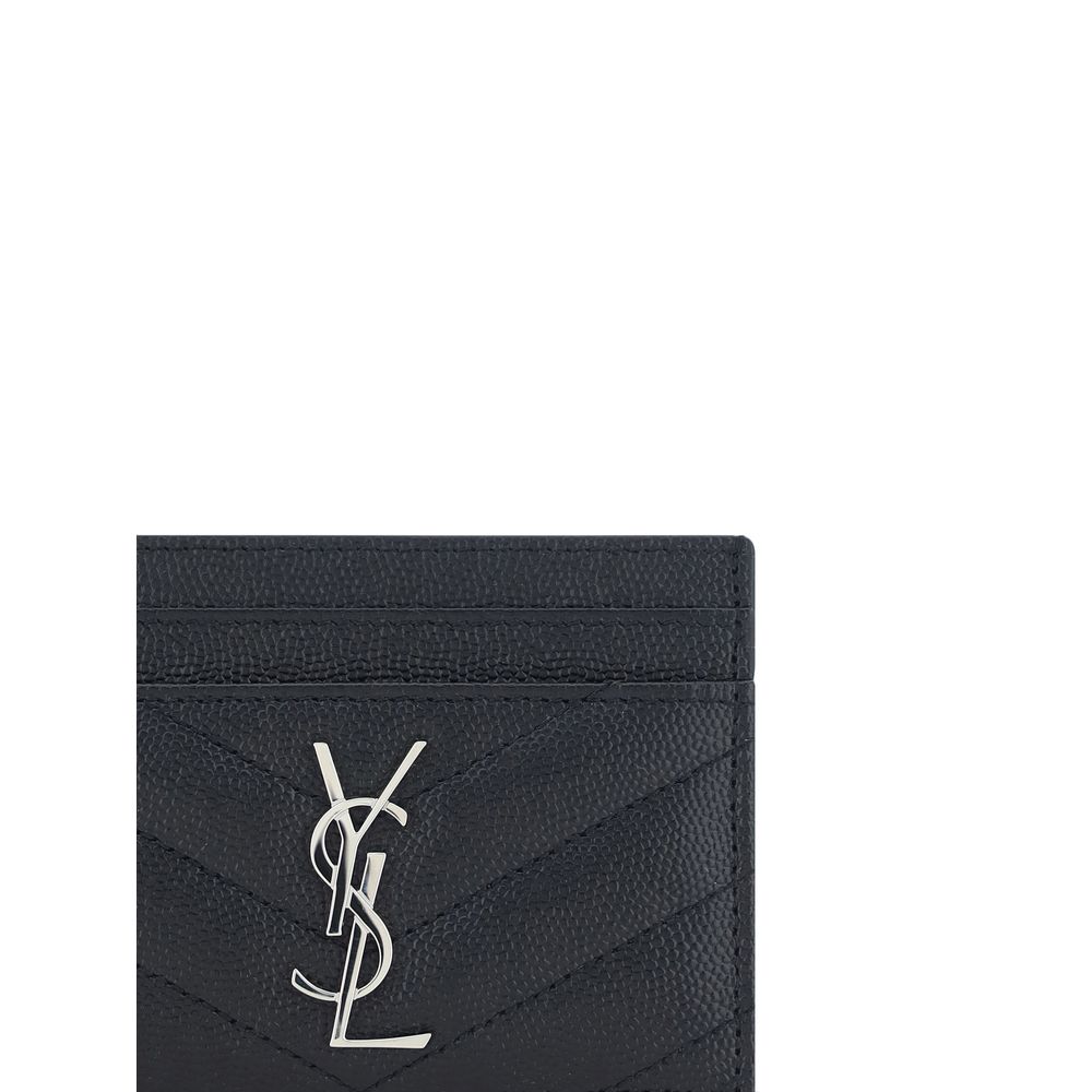 Saint Laurent Black Leather Card Holder LUNESCAPE