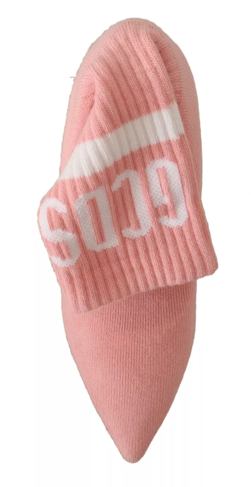 GCDS Pink Suede Logo Socks Block Heel Ankle Boots Shoes LUNESCAPE