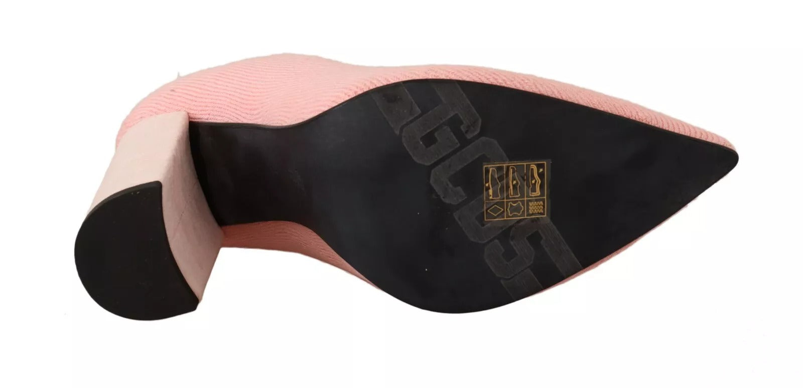 GCDS Pink Suede Logo Socks Block Heel Ankle Boots Shoes LUNESCAPE