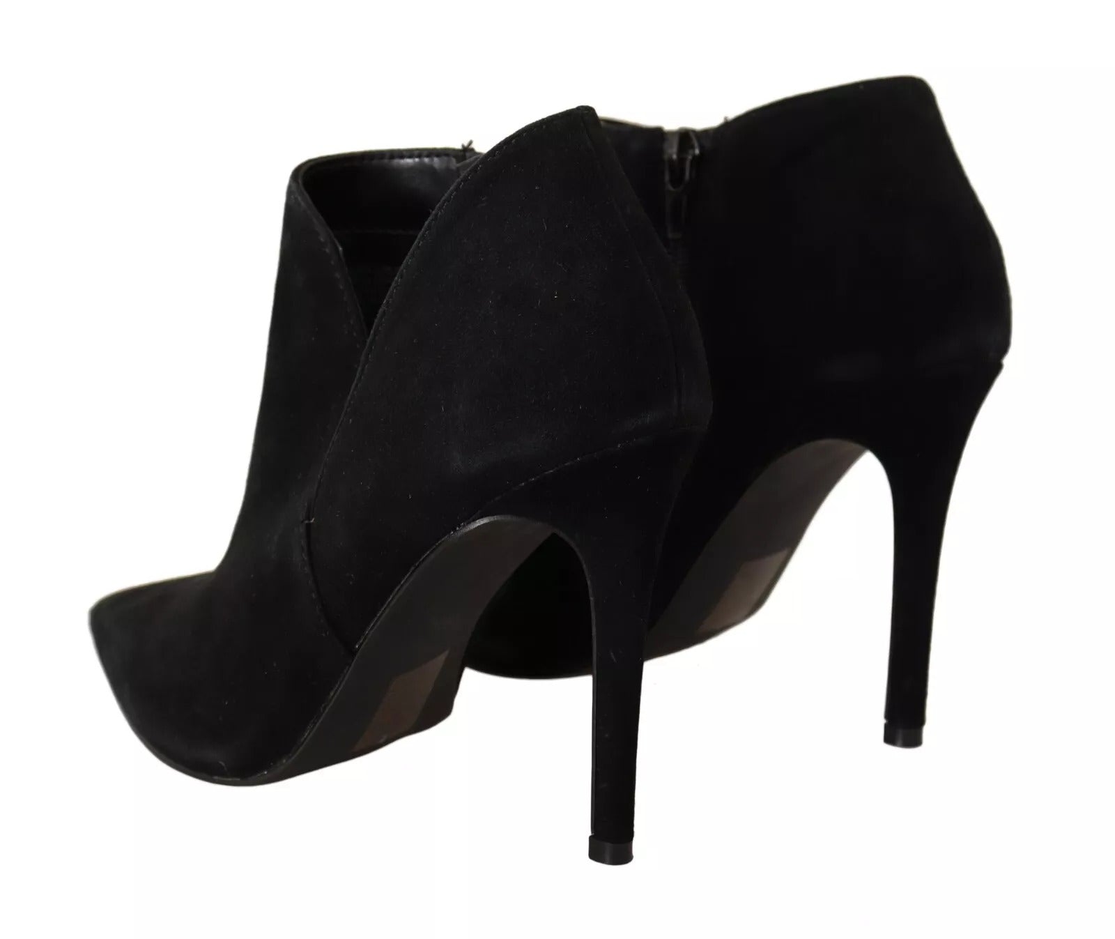 Steve Madden Black Suede Leather Stiletto Heels Boots Shoes LUNESCAPE