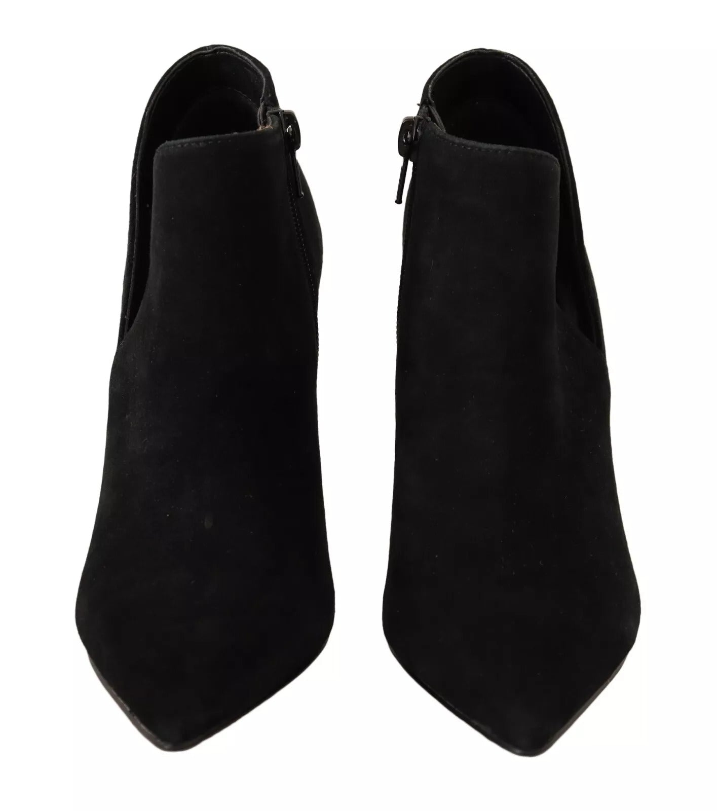 Steve Madden Black Suede Leather Stiletto Heels Boots Shoes LUNESCAPE