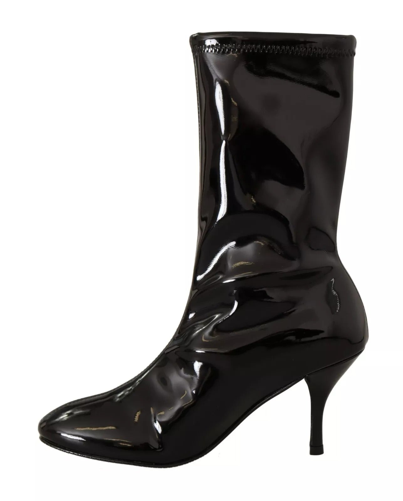 Stuart Weitzman Black Patent Leather High Heels Boots Shoes LUNESCAPE