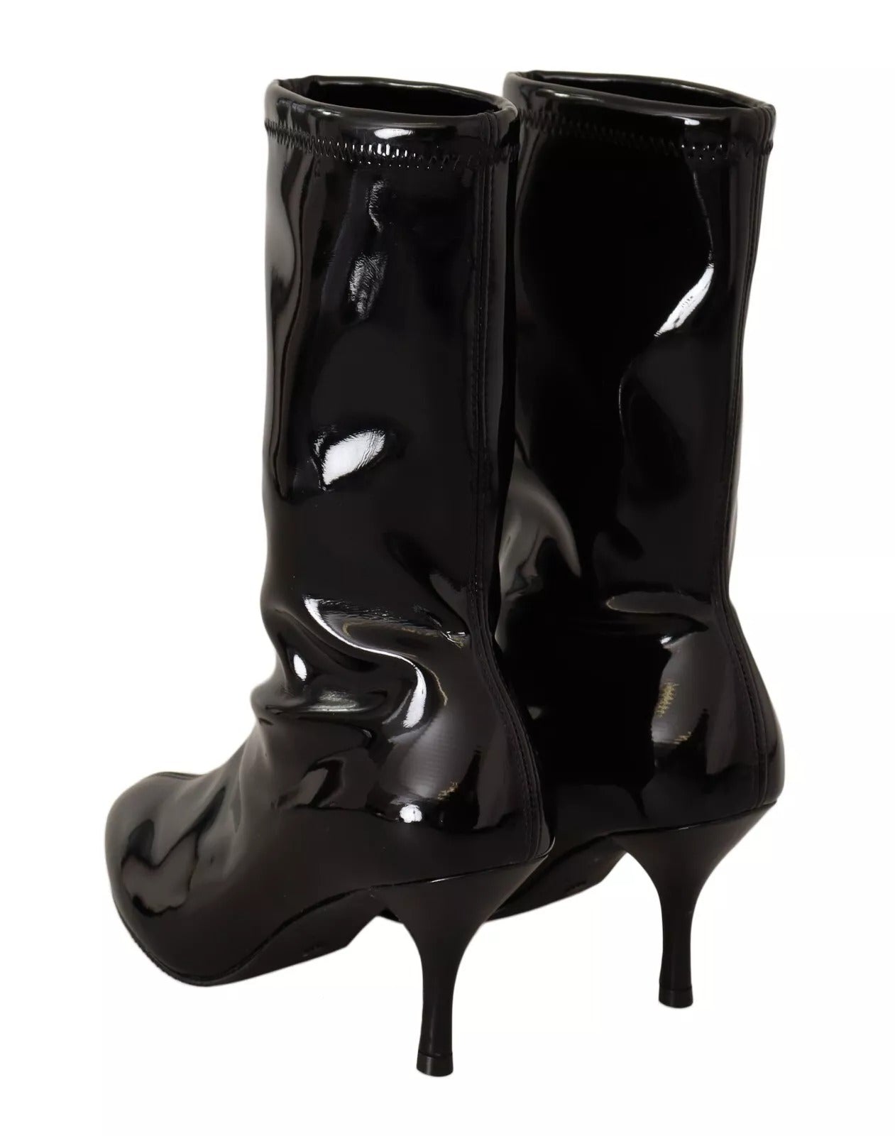 Stuart Weitzman Black Patent Leather High Heels Boots Shoes LUNESCAPE