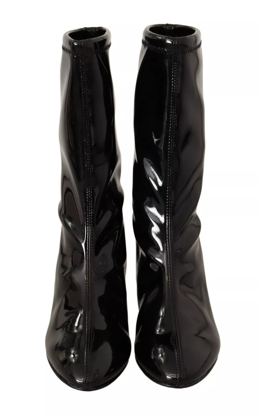 Stuart Weitzman Black Patent Leather High Heels Boots Shoes LUNESCAPE