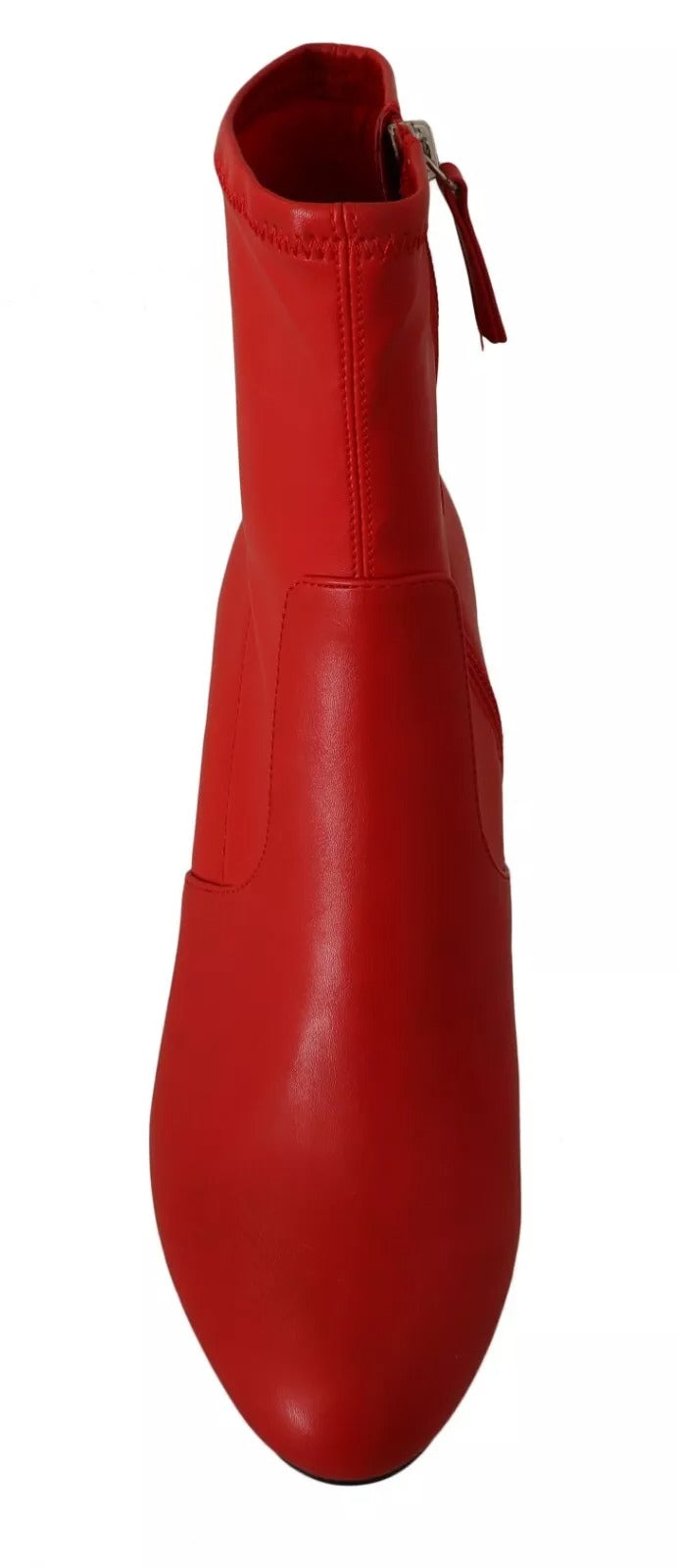 Steve Madden Red Leather Block Heel Sock Boots LUNESCAPE