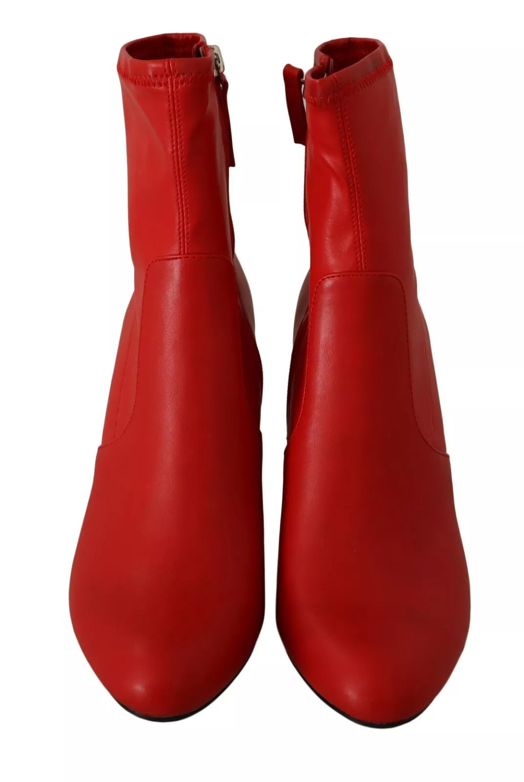 Steve Madden Red Leather Block Heel Sock Boots LUNESCAPE