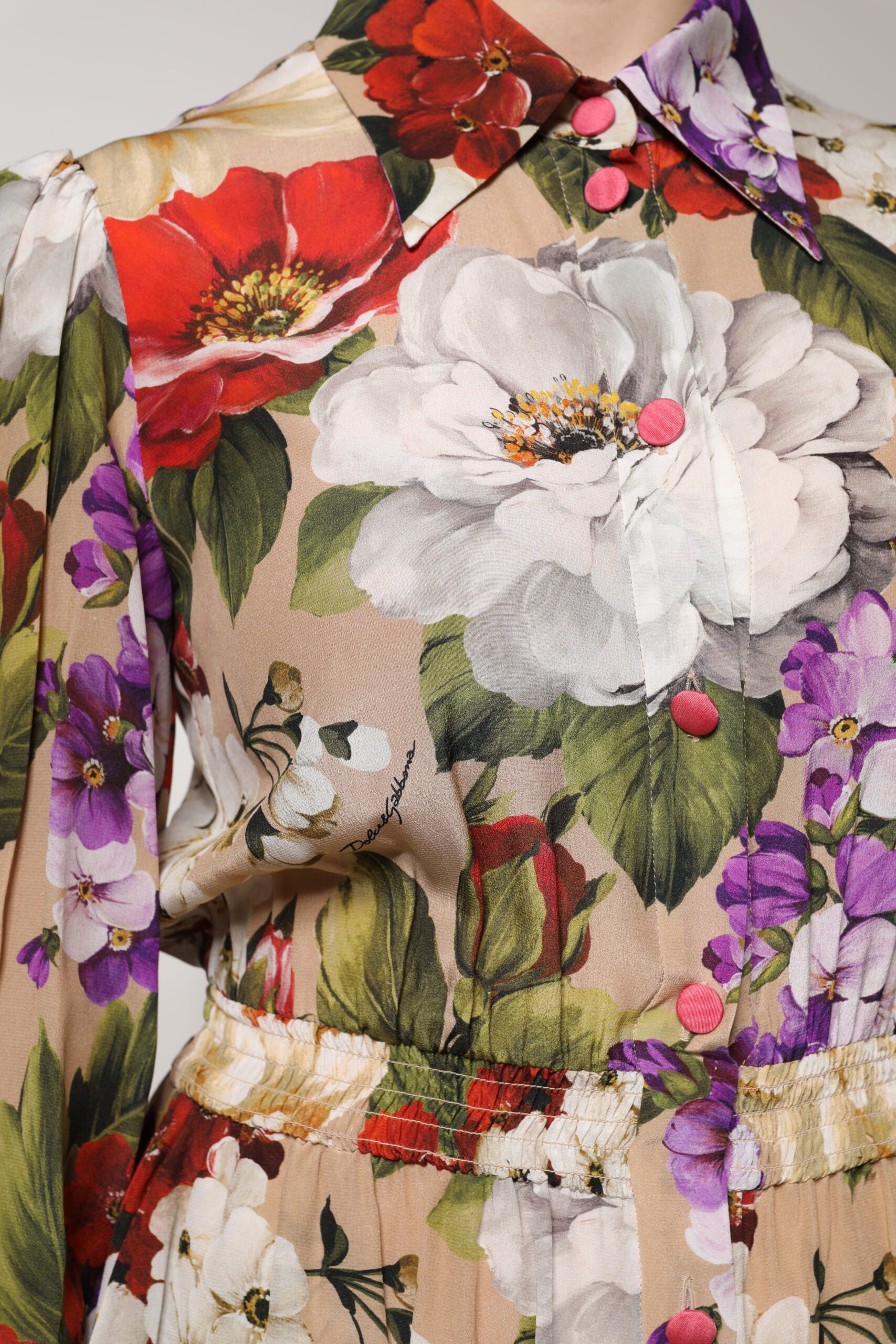Dolce & Gabbana Multicolor Floral Wide Leg Jumpsuit
