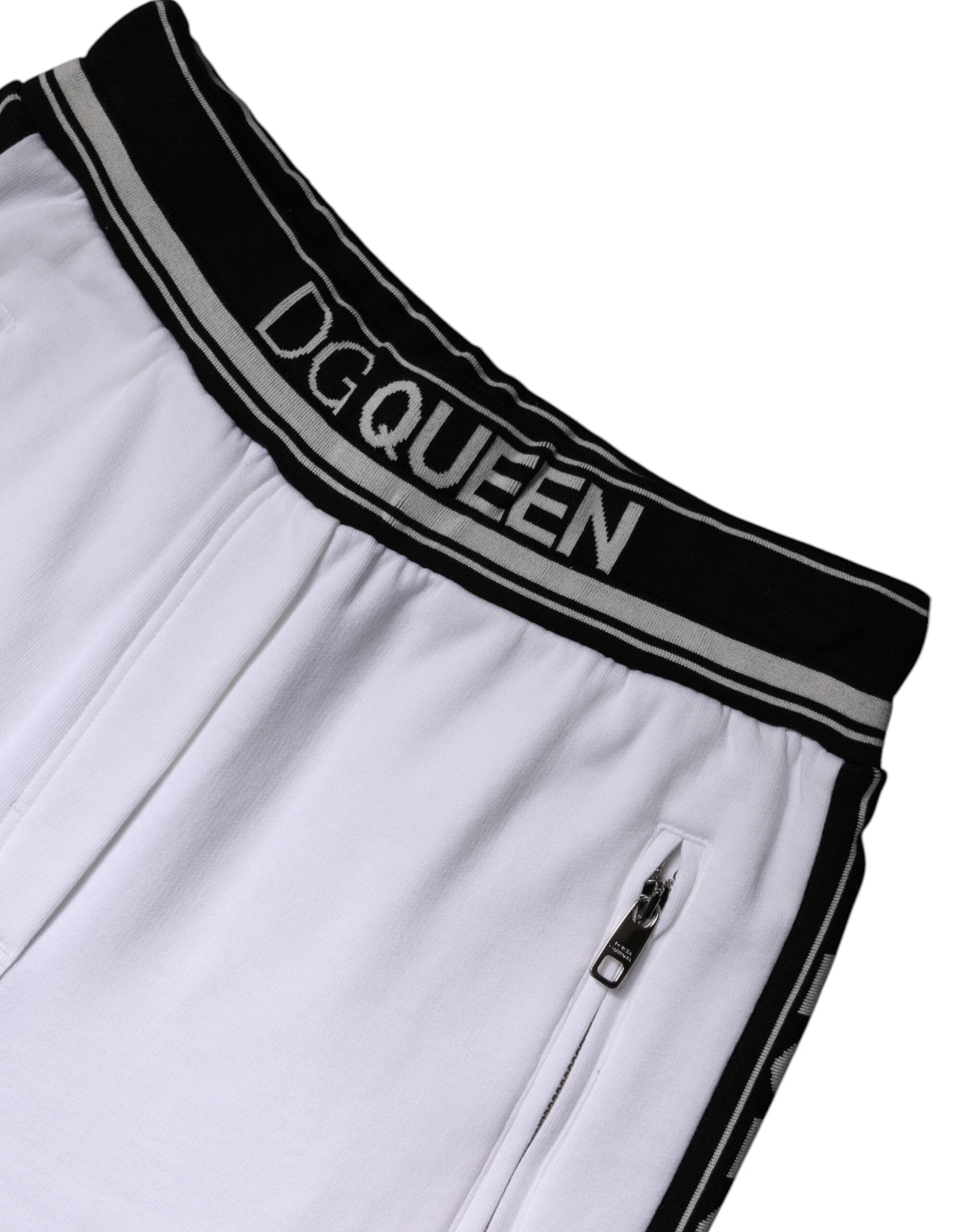 Dolce & Gabbana White Cotton Stretch Jogger Sweatpants Pants