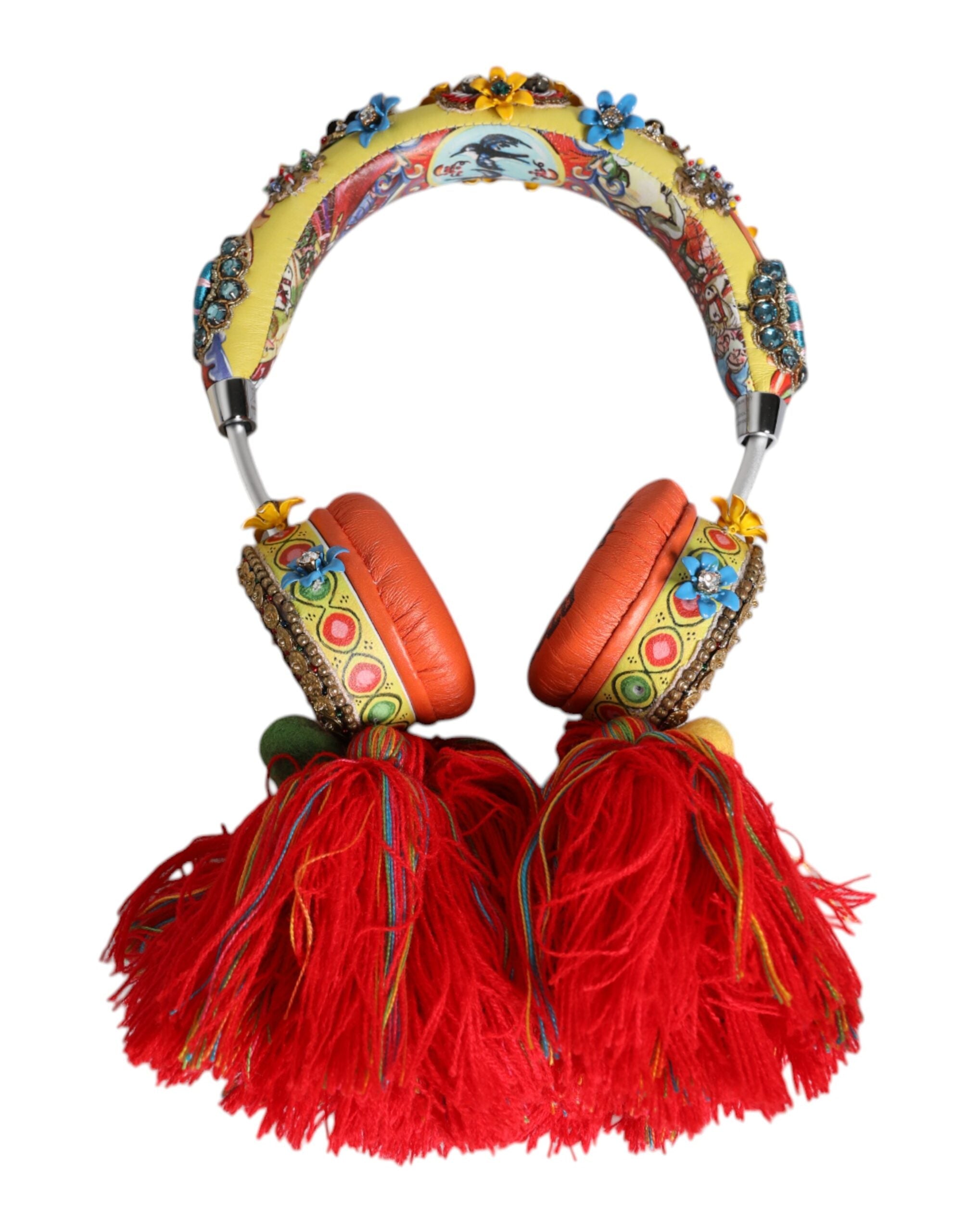Dolce & Gabbana Multicolor Whimsical Tasseled Crystal Headset Headphones LUNESCAPE
